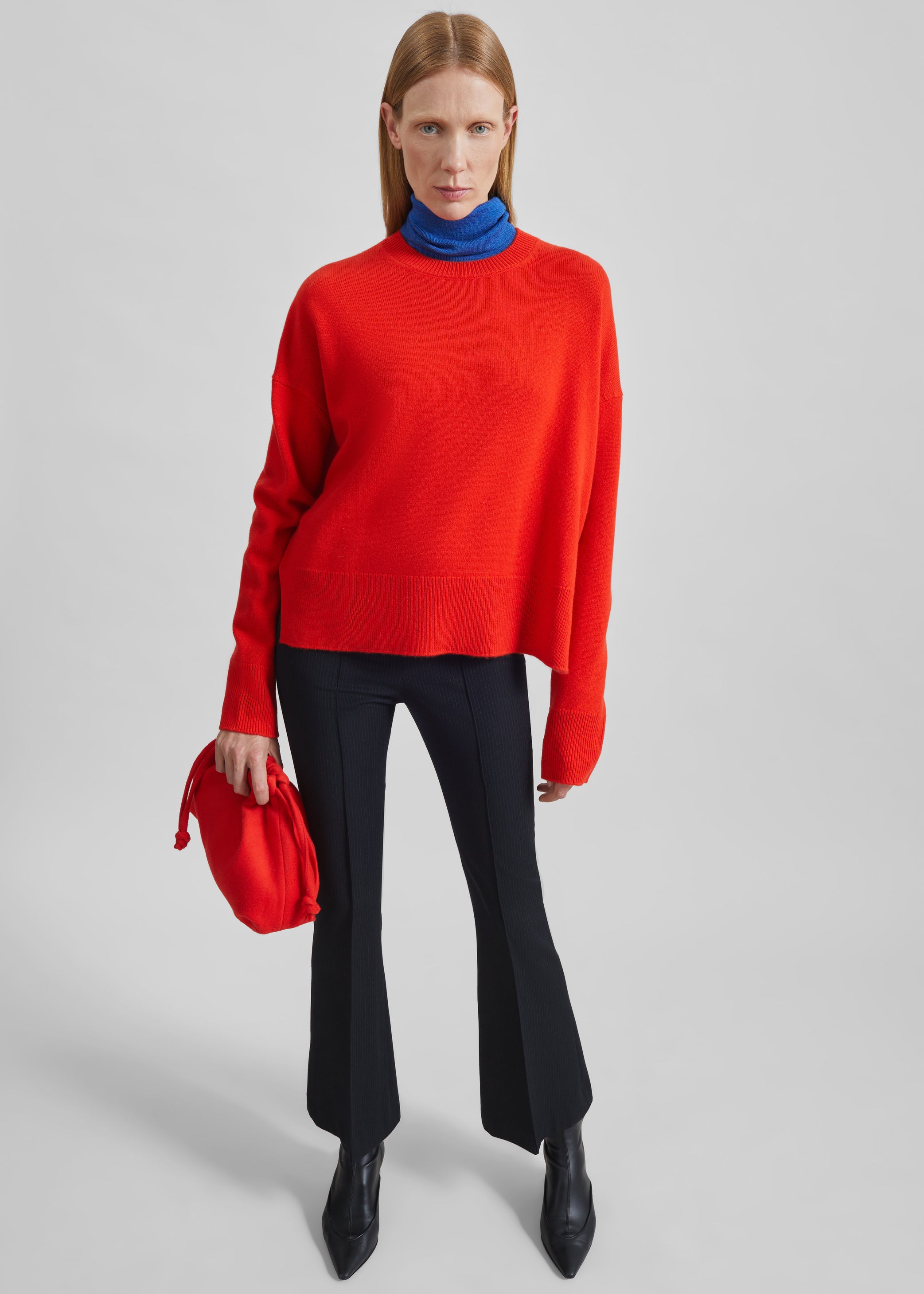 Shop the look image for Dessa Flared Pants - Black/White Pinstripe