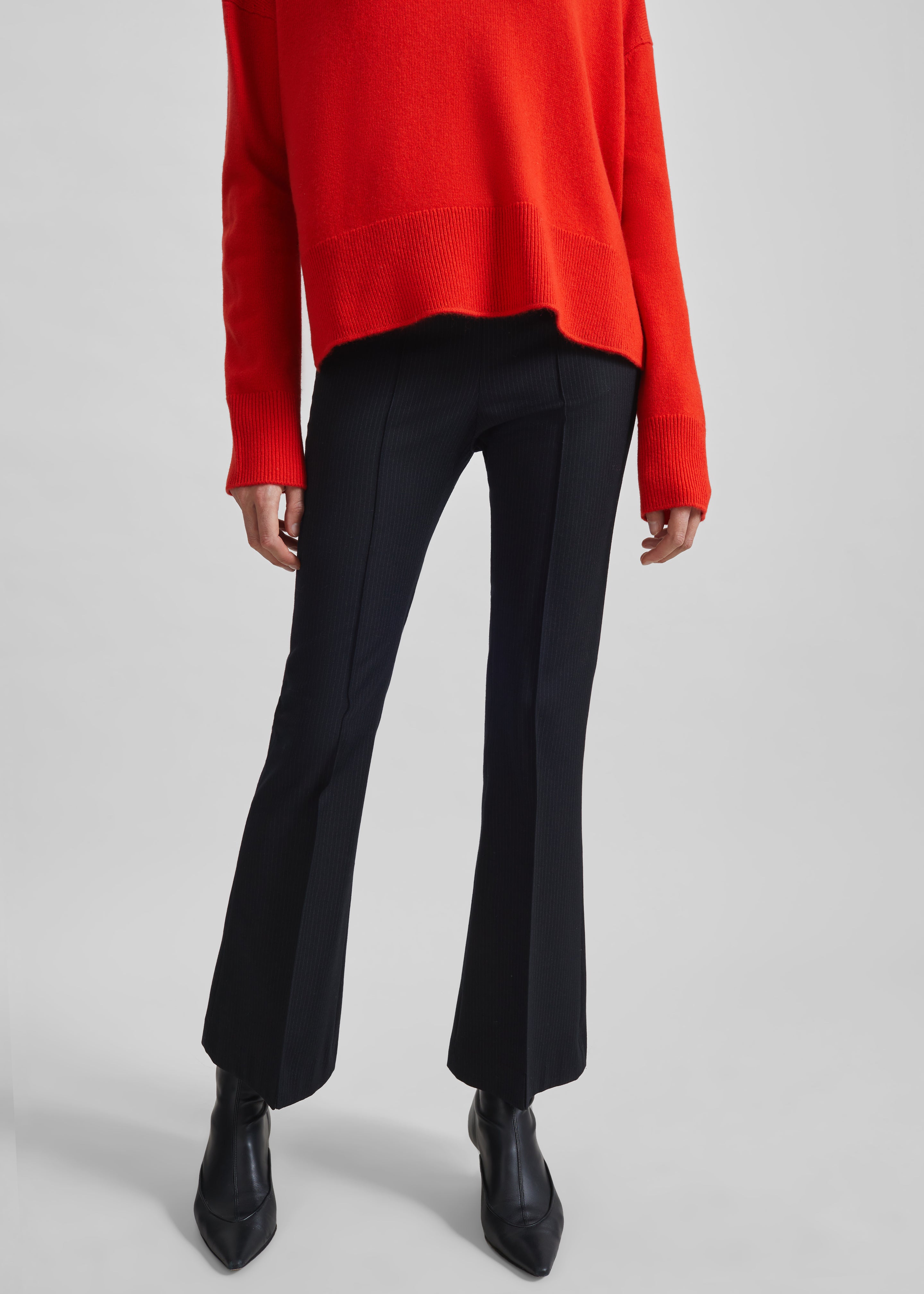 Dessa Flared Pants - Black/White Pinstripe - 2