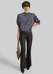 Dessa Wool Flared Pants - Brown Glen Plaid