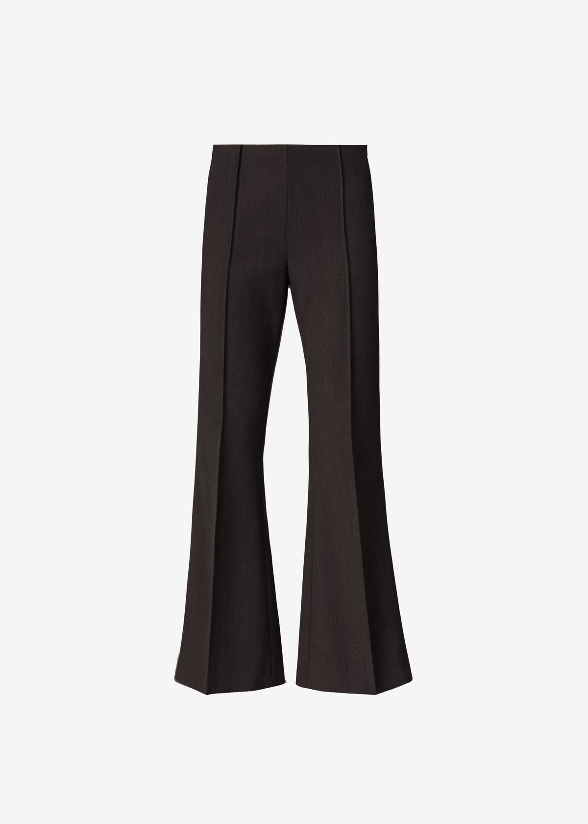 Dessa Wool Flared Pants - Brown Glen Plaid