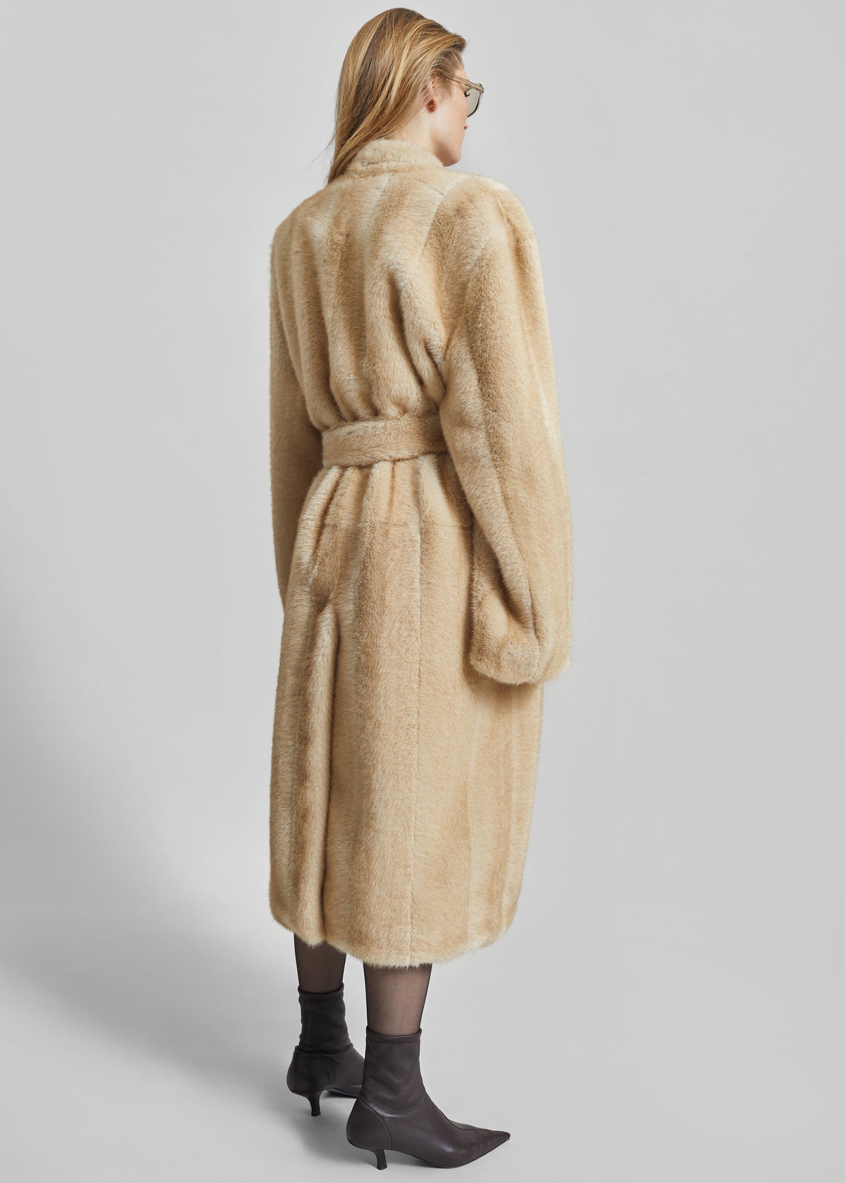 Destiny Padded Faux Fur Coat - Beige - 7