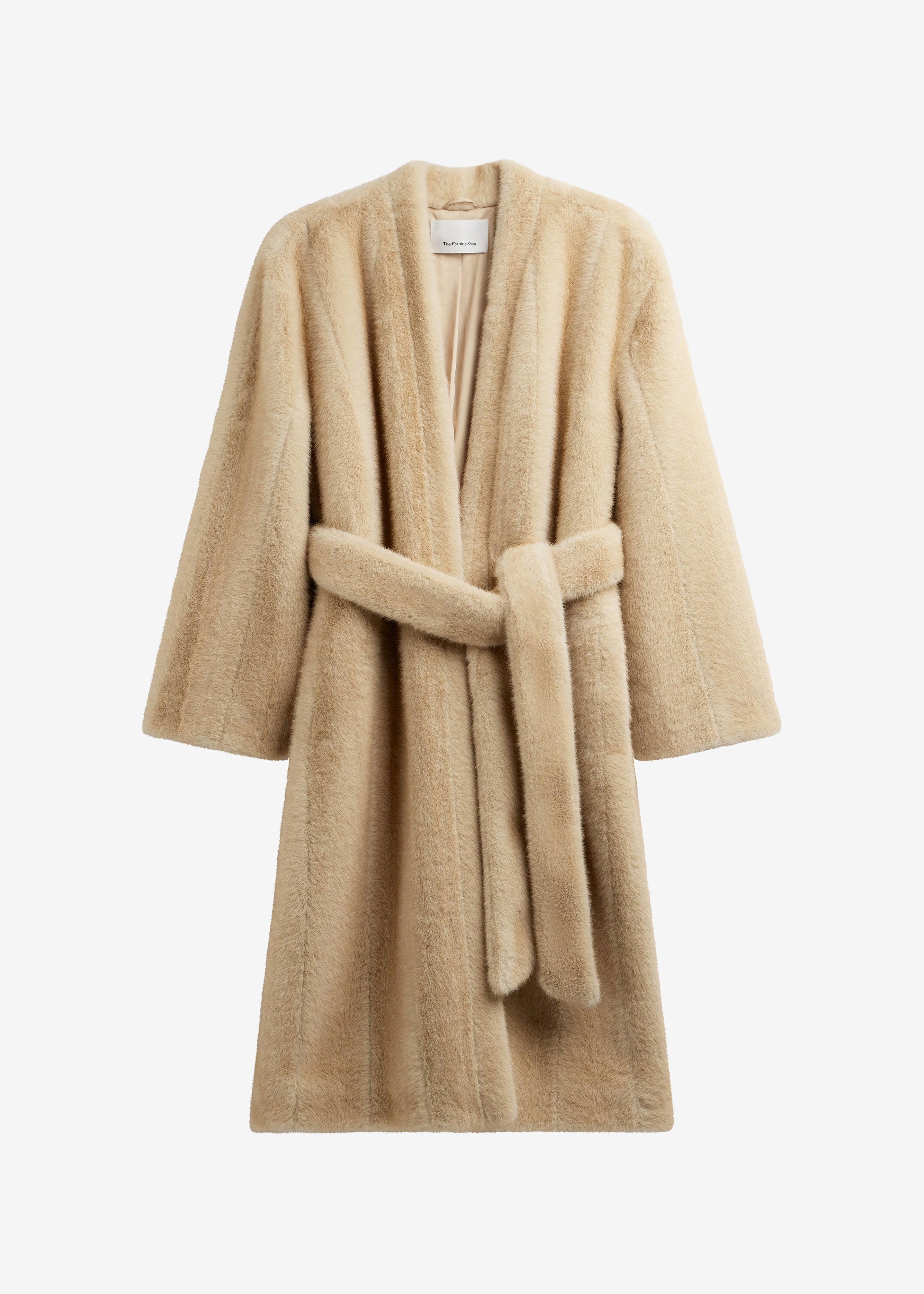 Destiny Padded Faux Fur Coat - Beige - 8