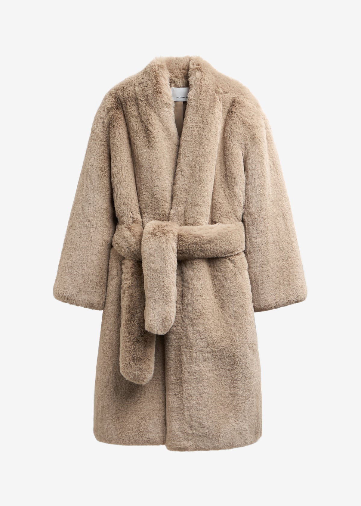 Destiny Padded Faux Fur Coat - Light Taupe