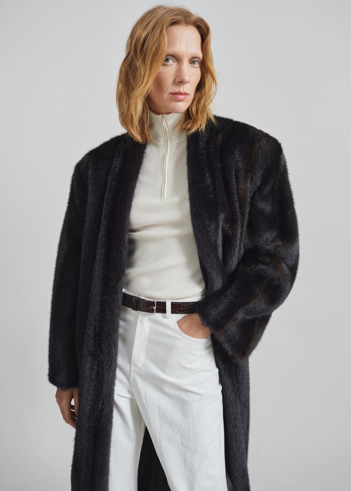 Destiny Padded Faux Fur Coat - Brown - 8