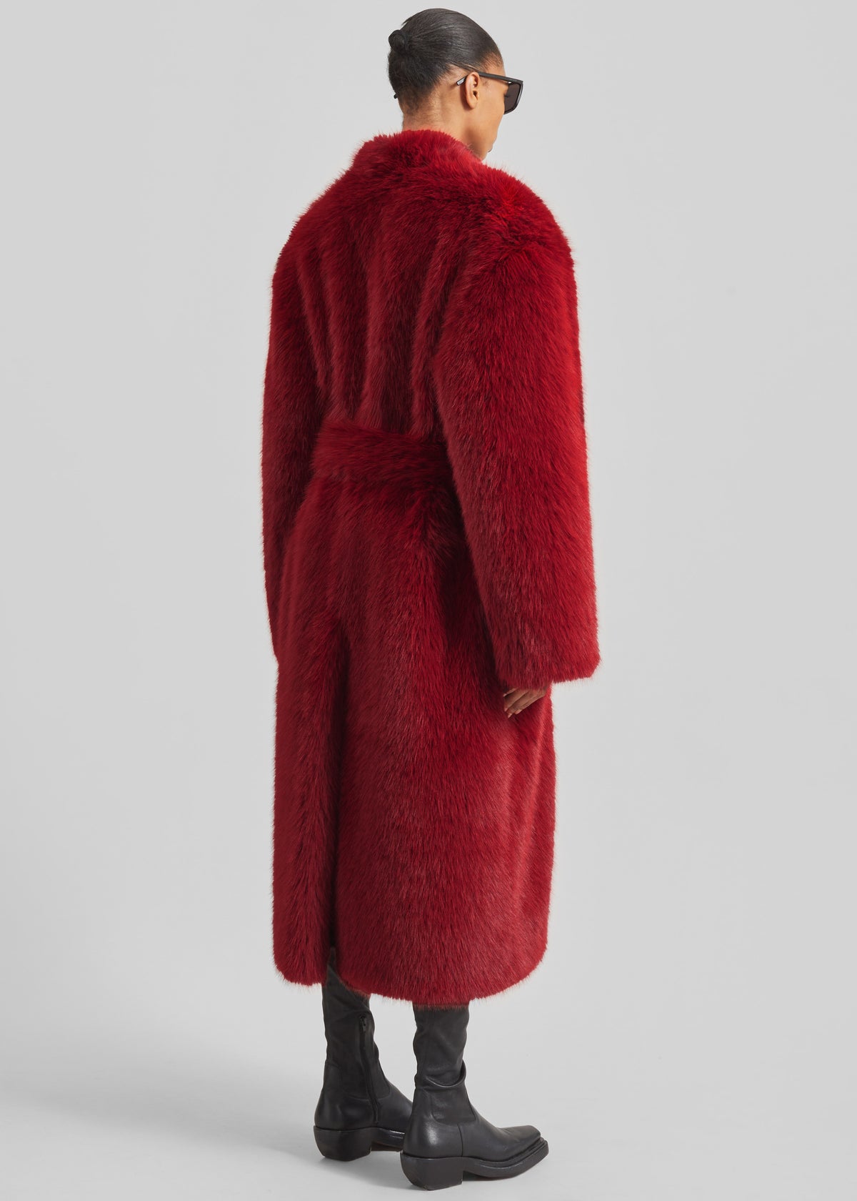 Destiny Padded Faux Fur Coat - Red - 12