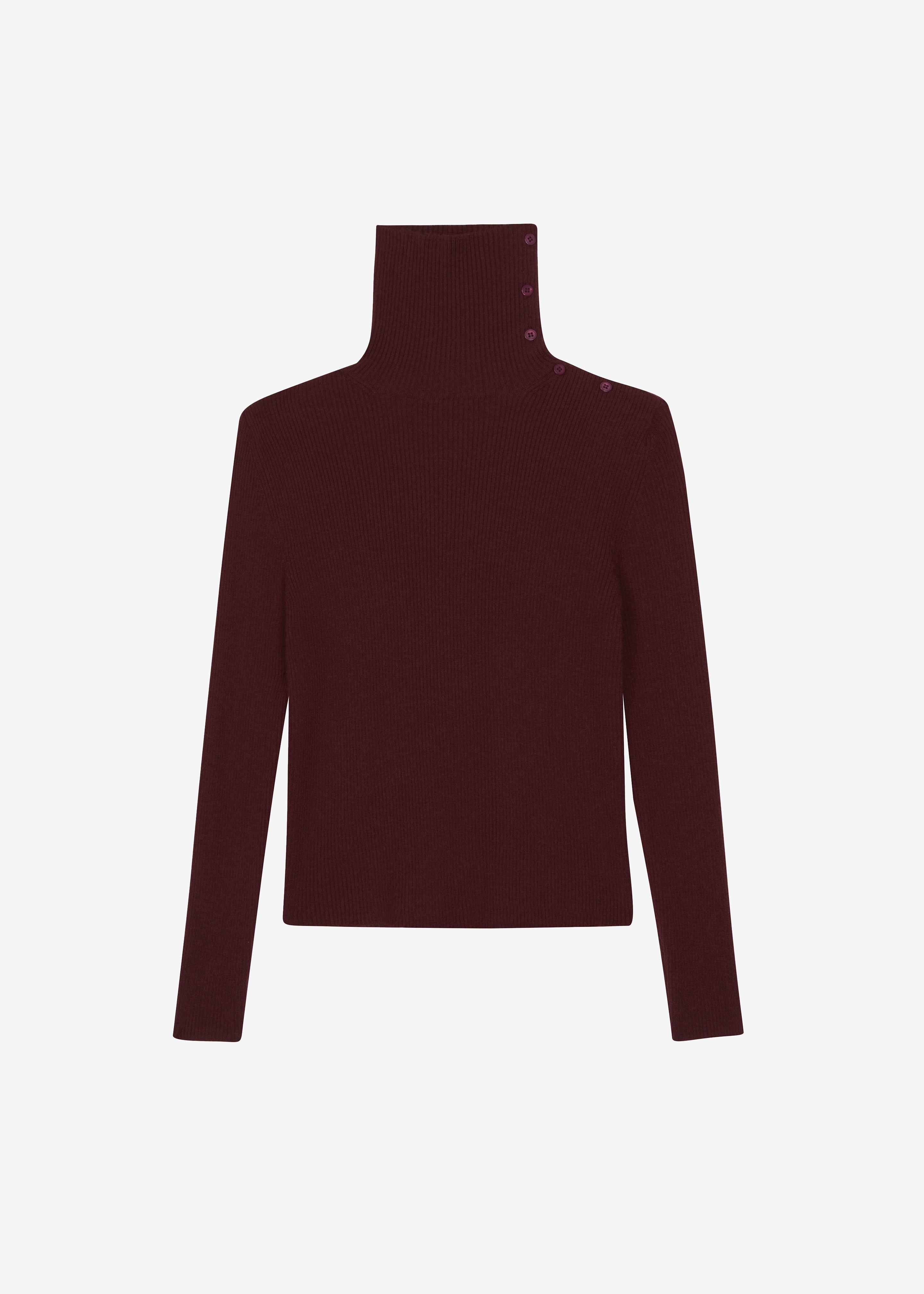 Devar Turtleneck Sweater - Burgundy - 10