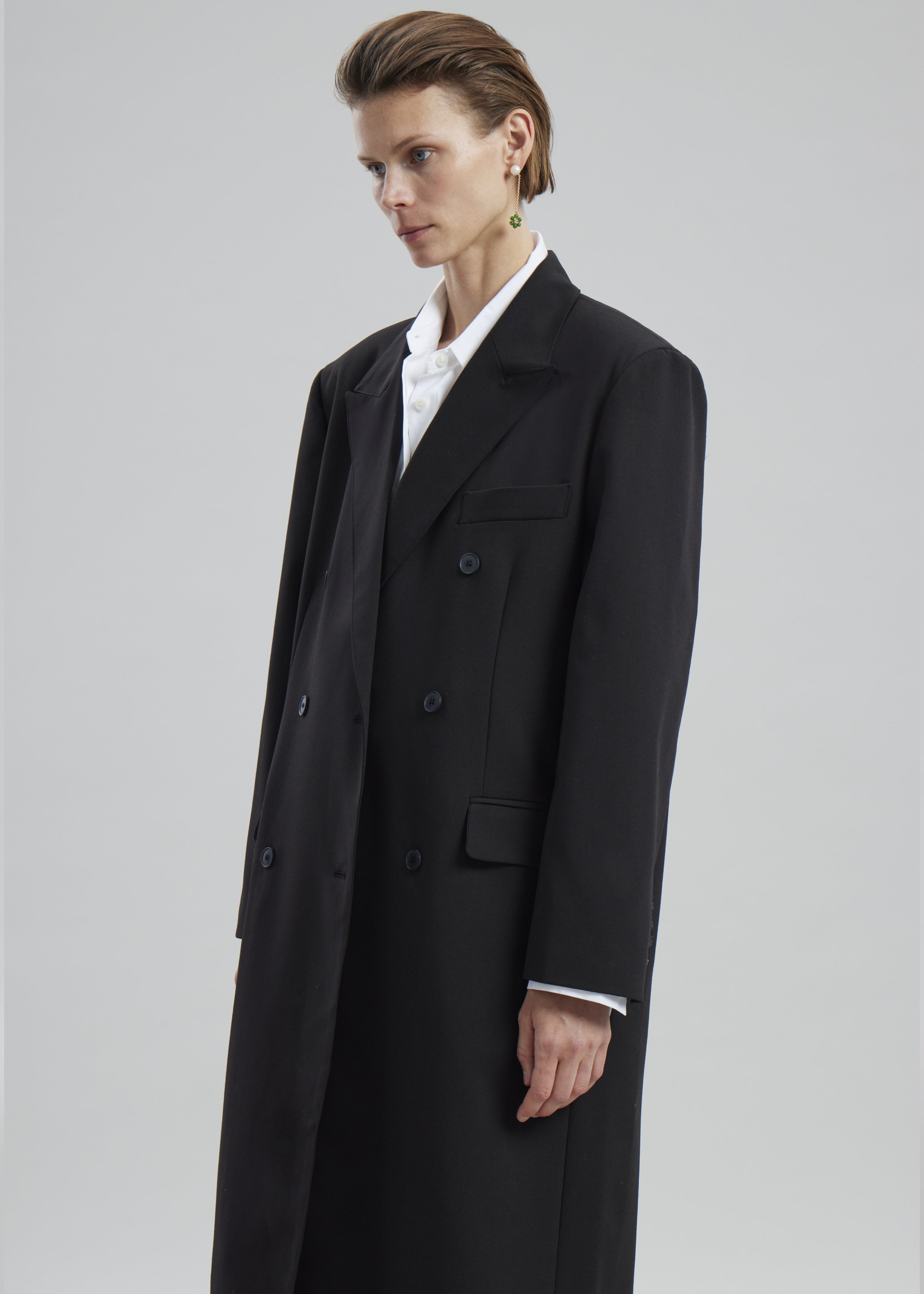 Dex Double Breasted Coat - Black - 7