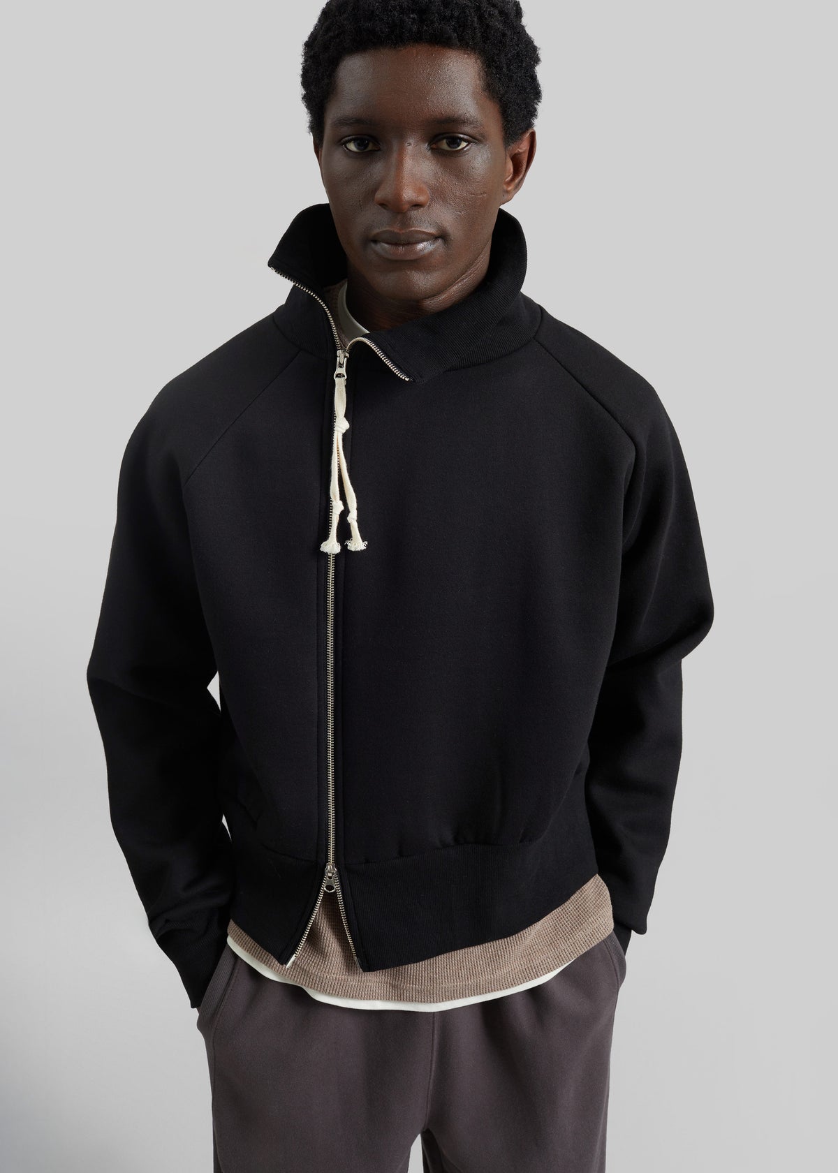 Dexter Off-Center Zip Jacket - Black - 7