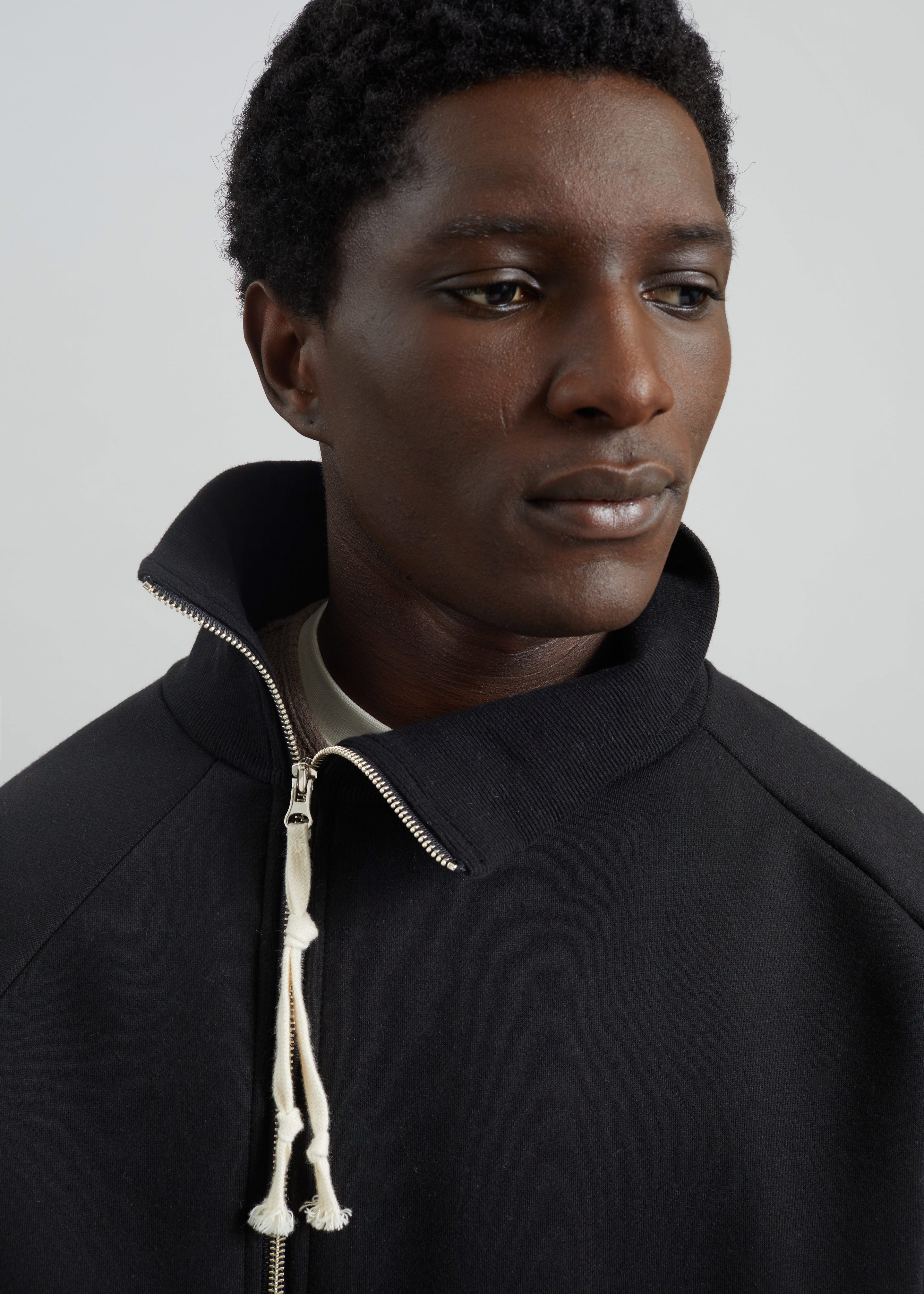 Dexter Off-Center Zip Jacket - Black – The Frankie Shop