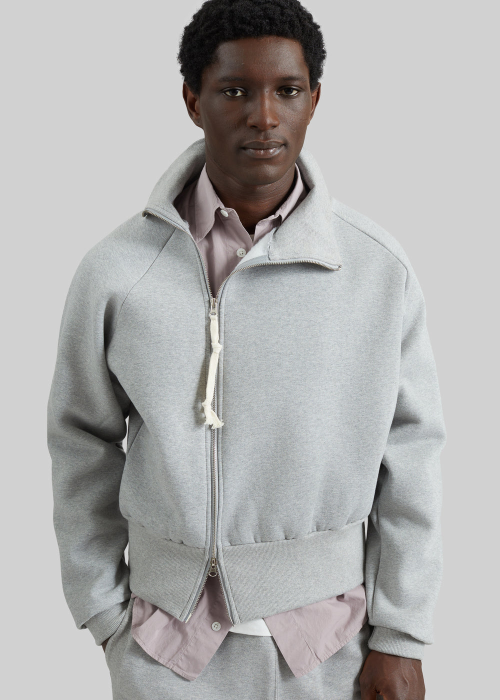 Dexter Off-Center Zip Jacket - Grey - 1