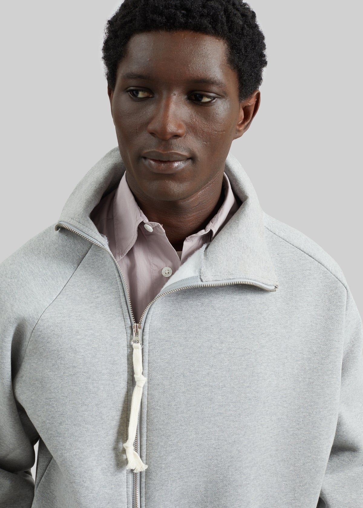 Dexter Off-Center Zip Jacket - Grey - 3
