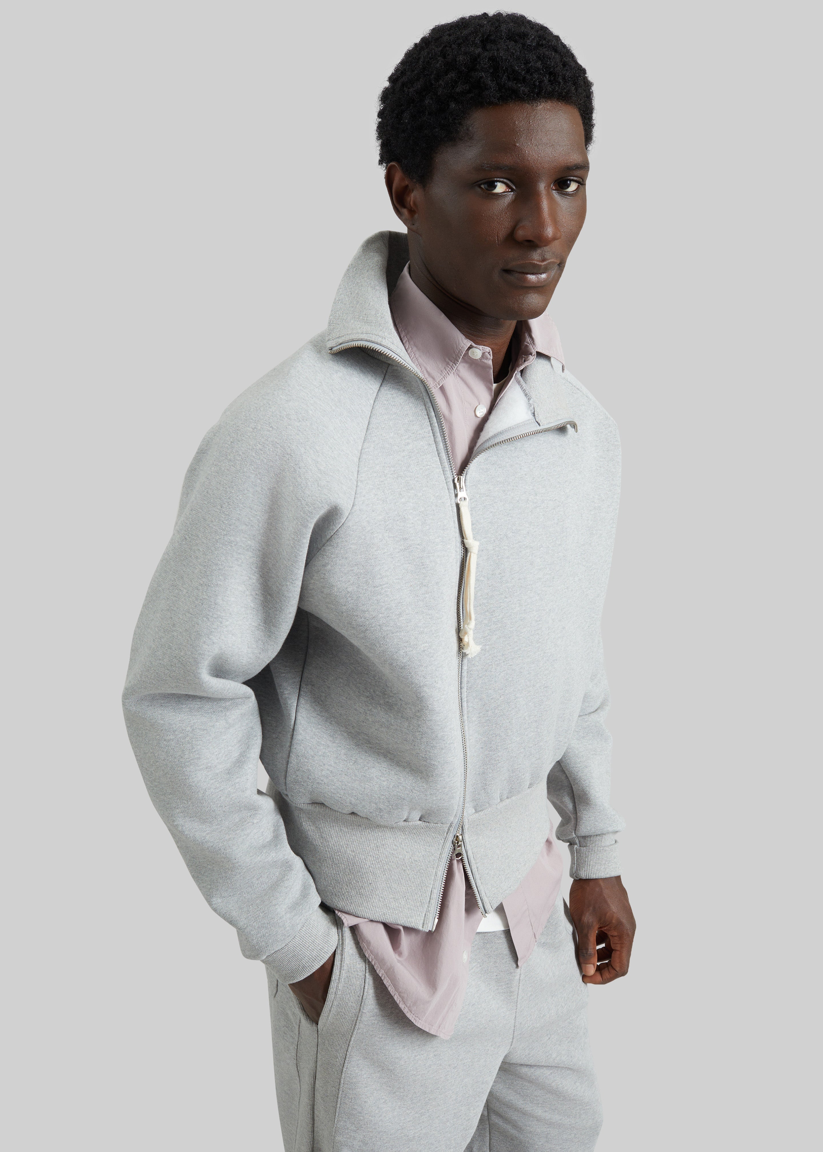 Dexter Off-Center Zip Jacket - Grey - 1