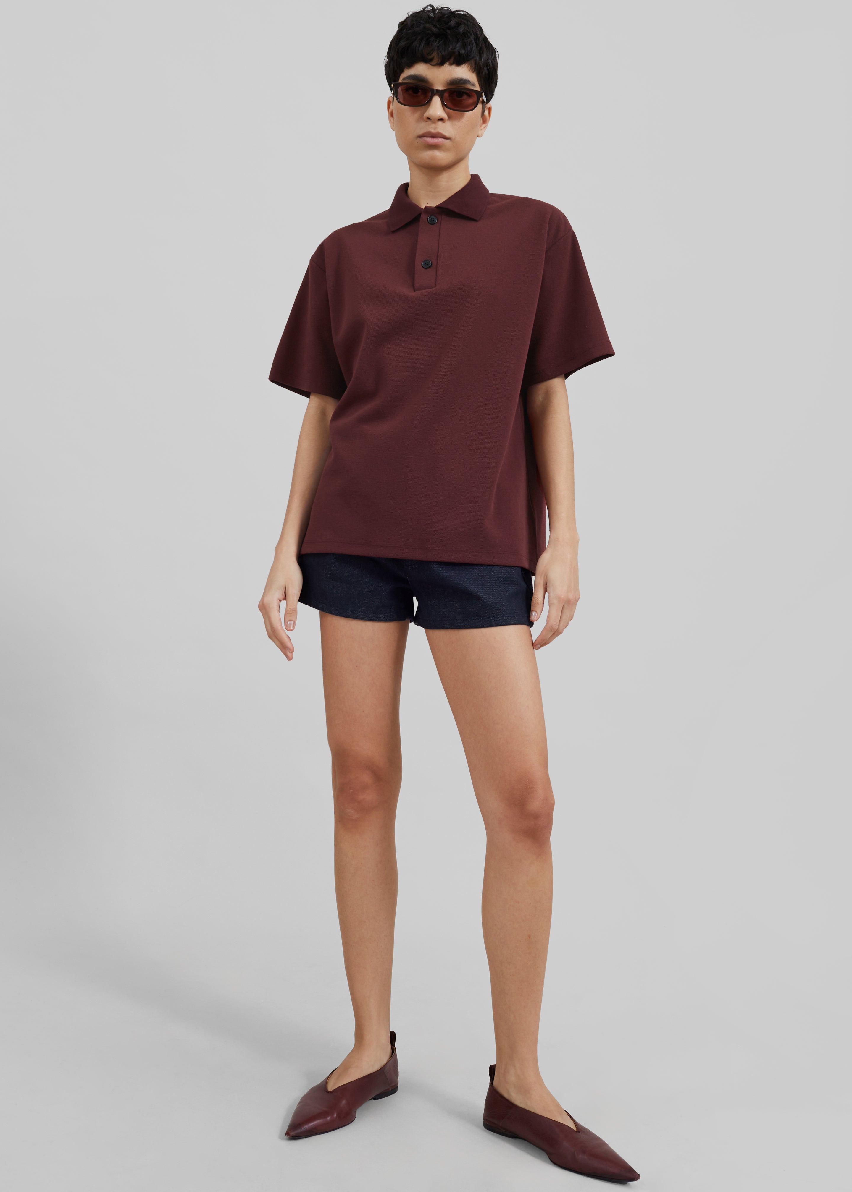 Dianne Polo Shirt - Burgundy - 5