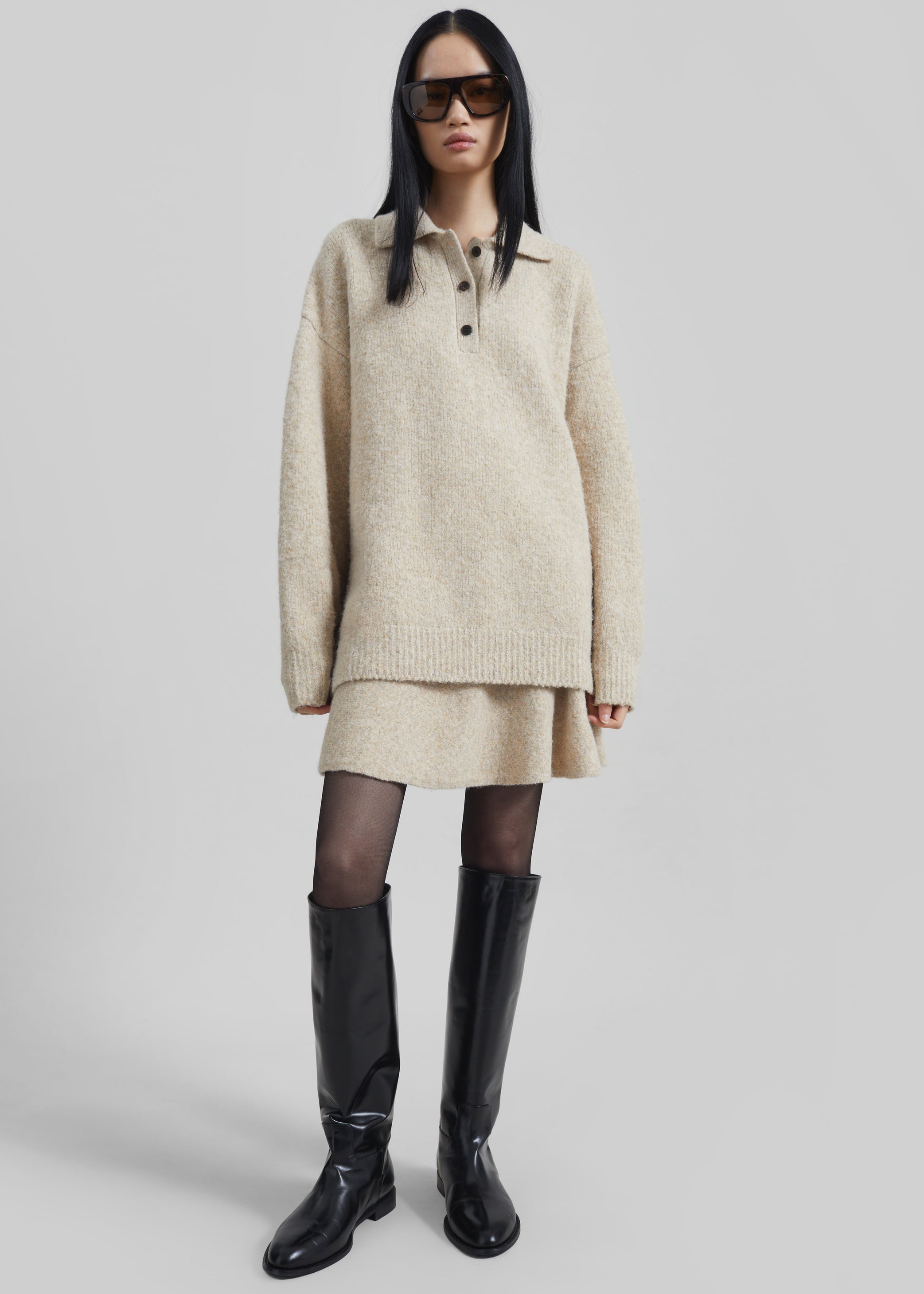 Shop the look image for Dienne Polo Sweater - Beige