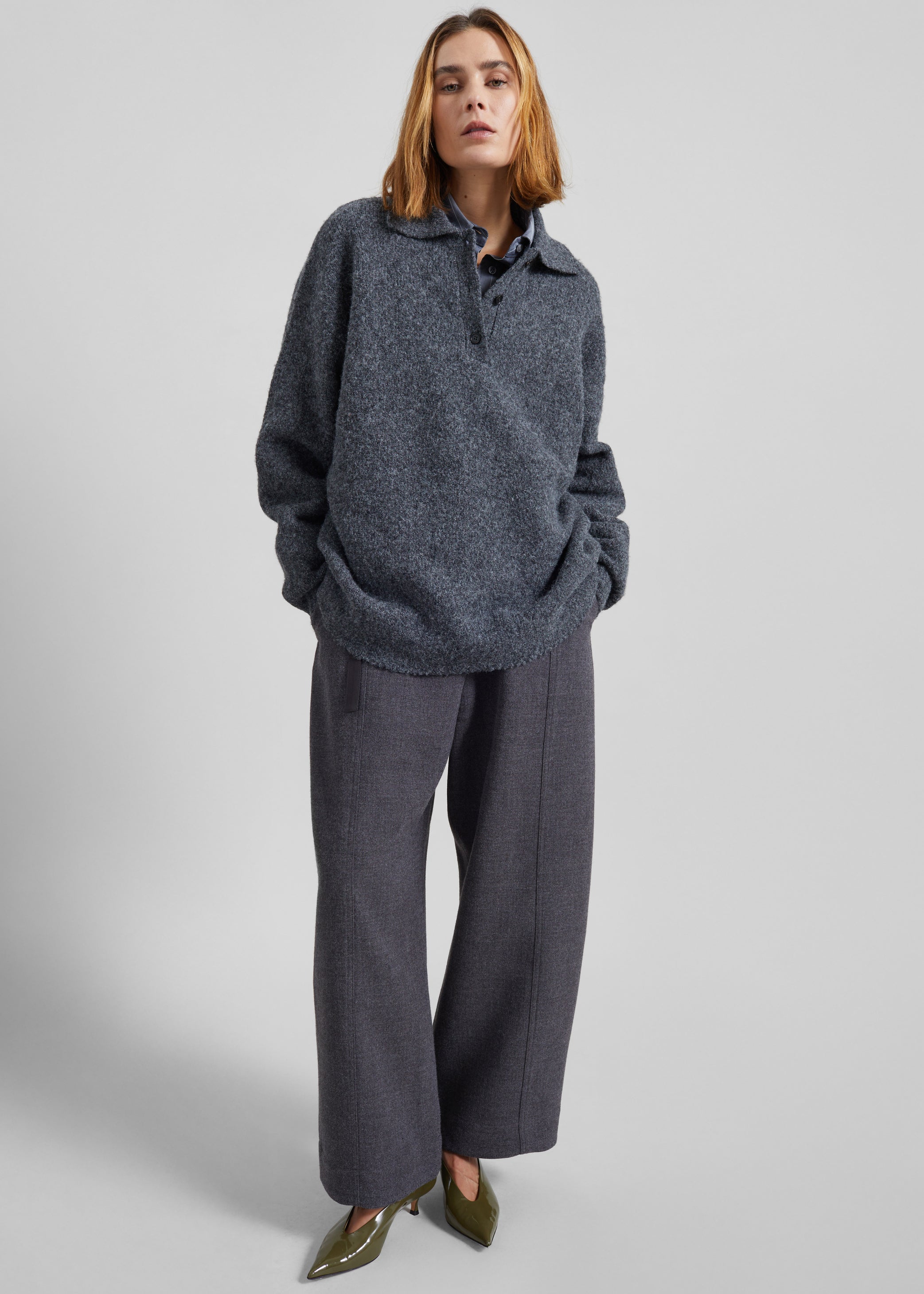 Shop the look image for Dienne Polo Sweater - Grey