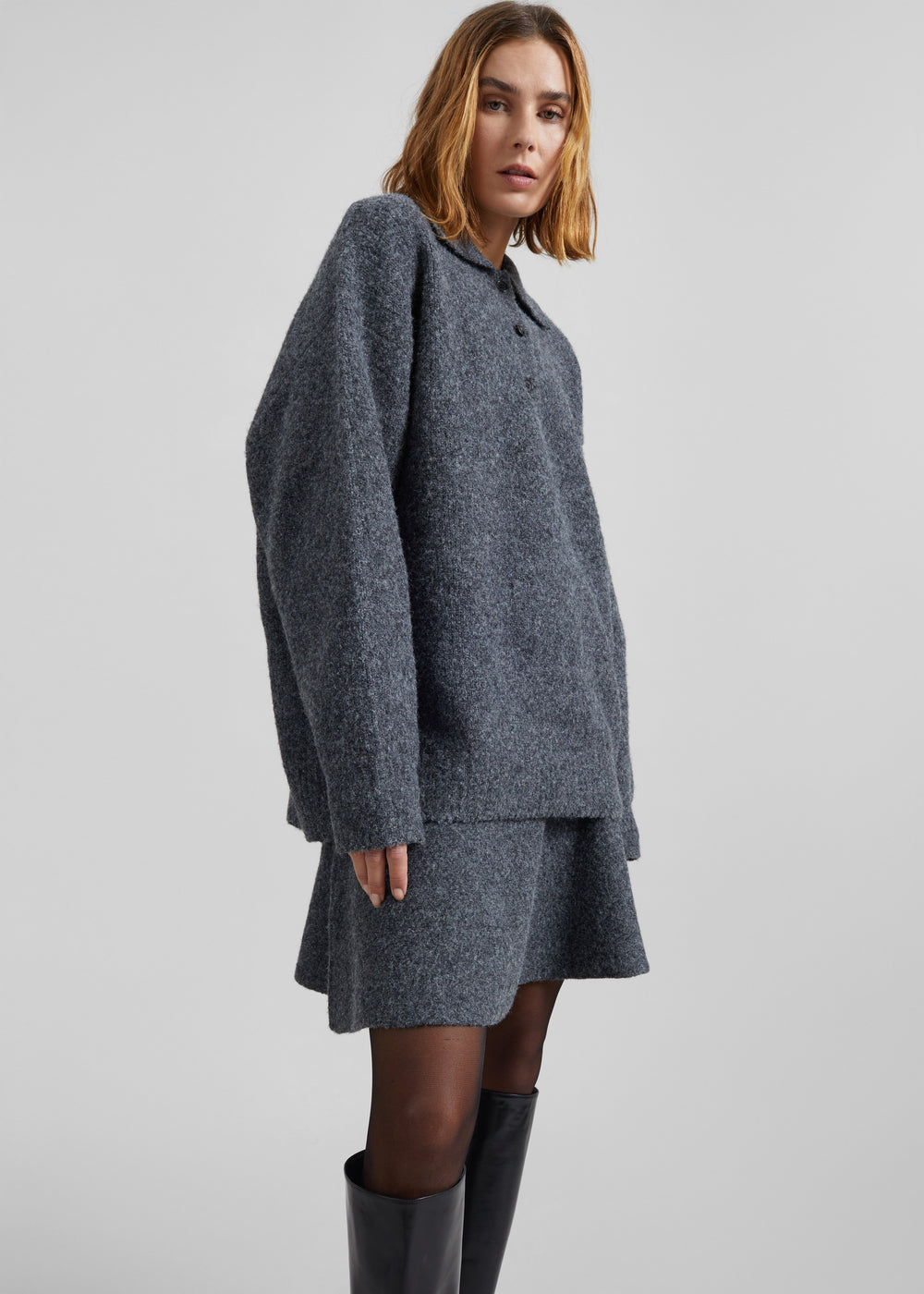 Dienne Polo Sweater - Grey - 1