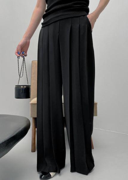 DILLON-PLEATED-PANTS-BLACK-  