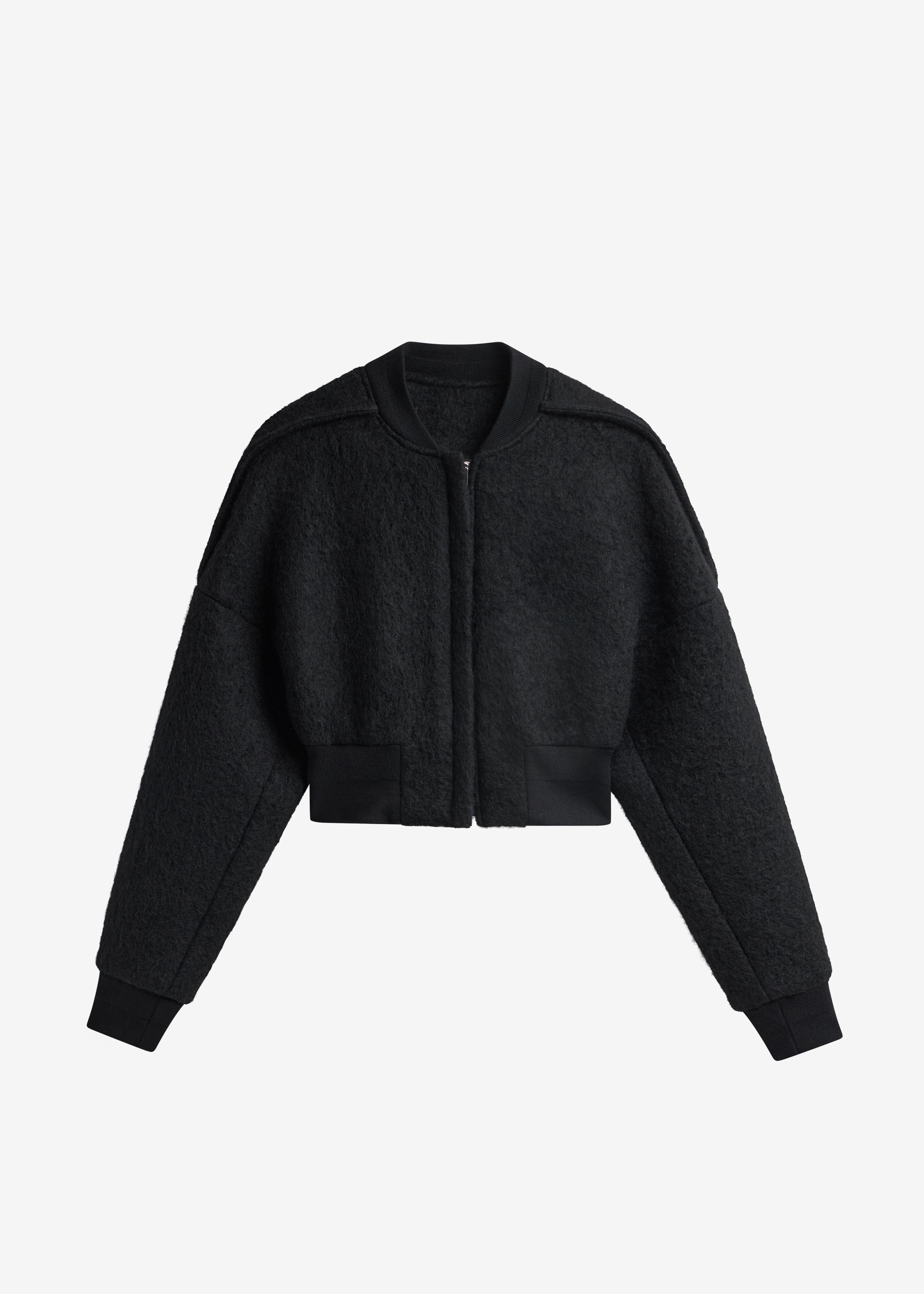 Dimaro Wool Cropped Bomber Jacket - Black – The Frankie Shop
