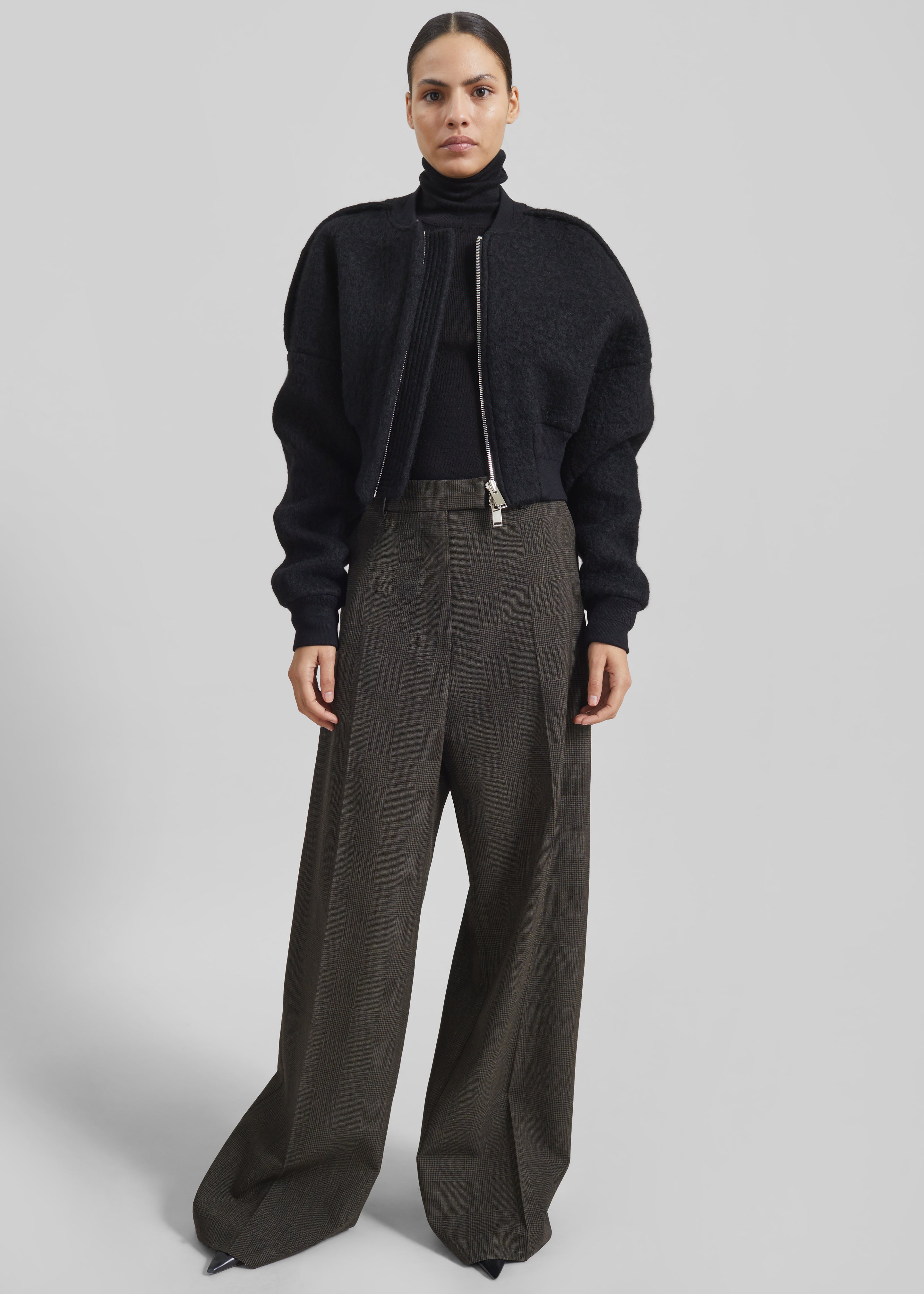 Dimaro Wool Cropped Bomber Jacket - Black – The Frankie Shop