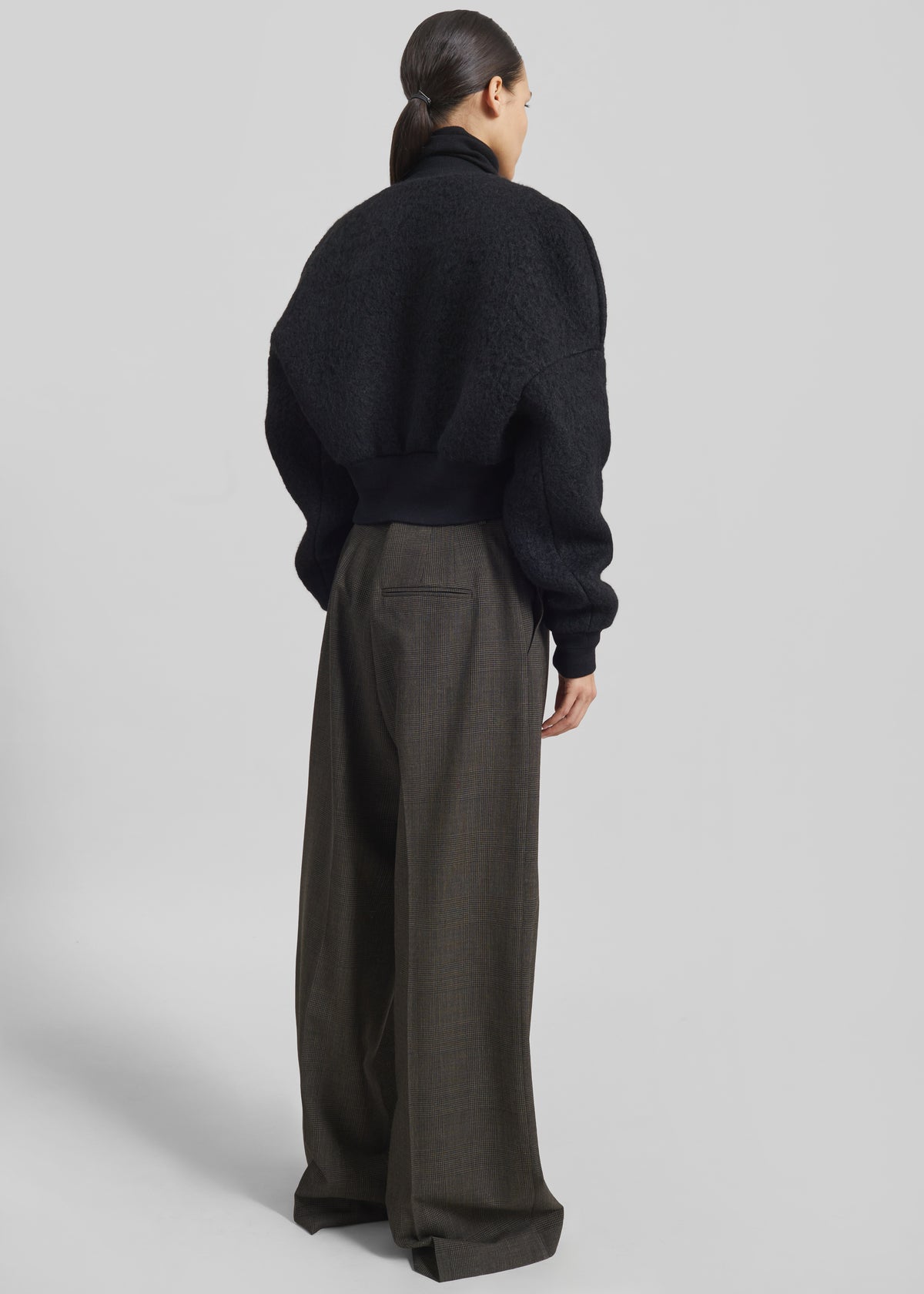 Dimaro Wool Cropped Bomber Jacket - Black - 7