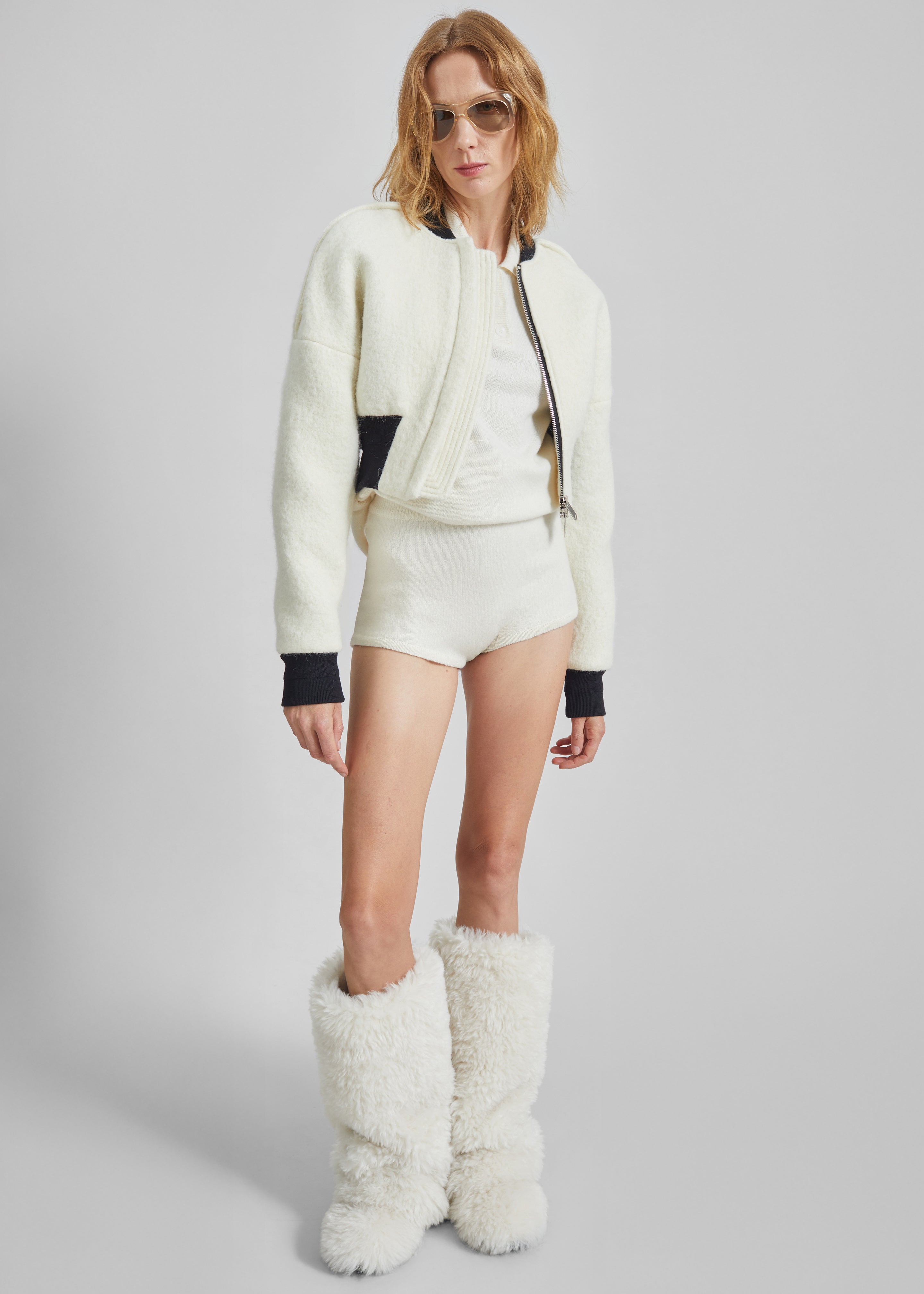 m*様 DEFORM DOCKING NYLON JACKET Ivory Mock Neck Flight Bomber – White | Outerwear | Stüssy