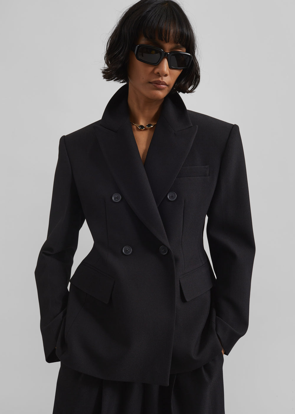 Doyer Cinched Blazer - Black - 1