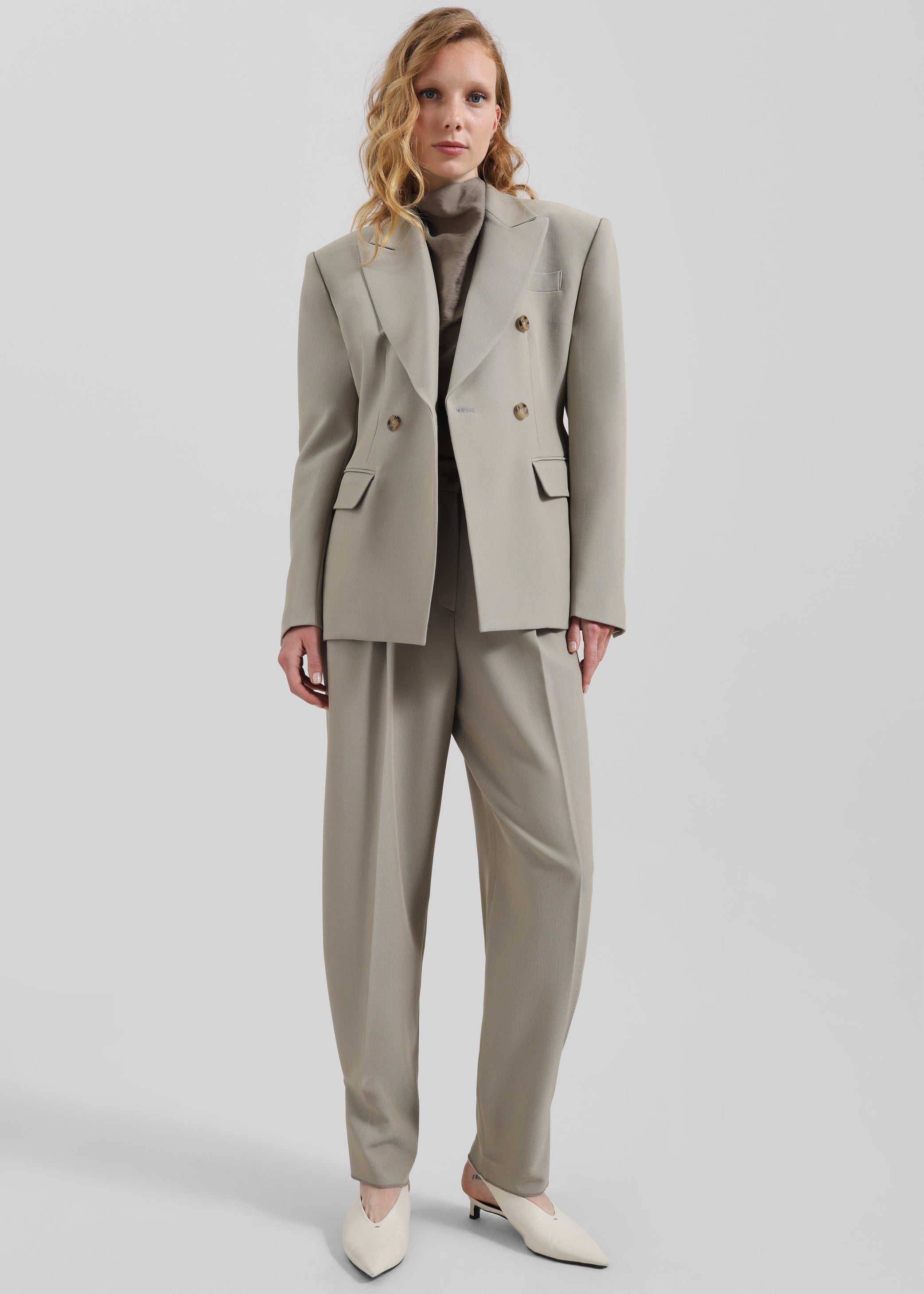 Shop the look image for Dina Double Breasted Blazer - Light Taupe