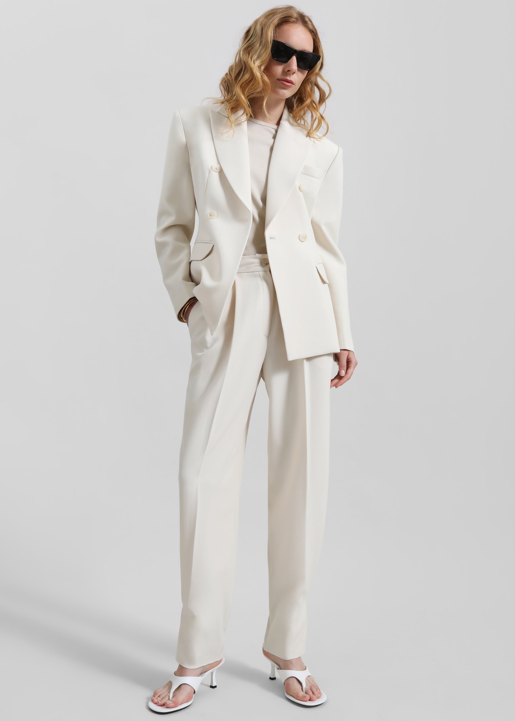Shop the look image for Dina Double Breasted Blazer - Cream
