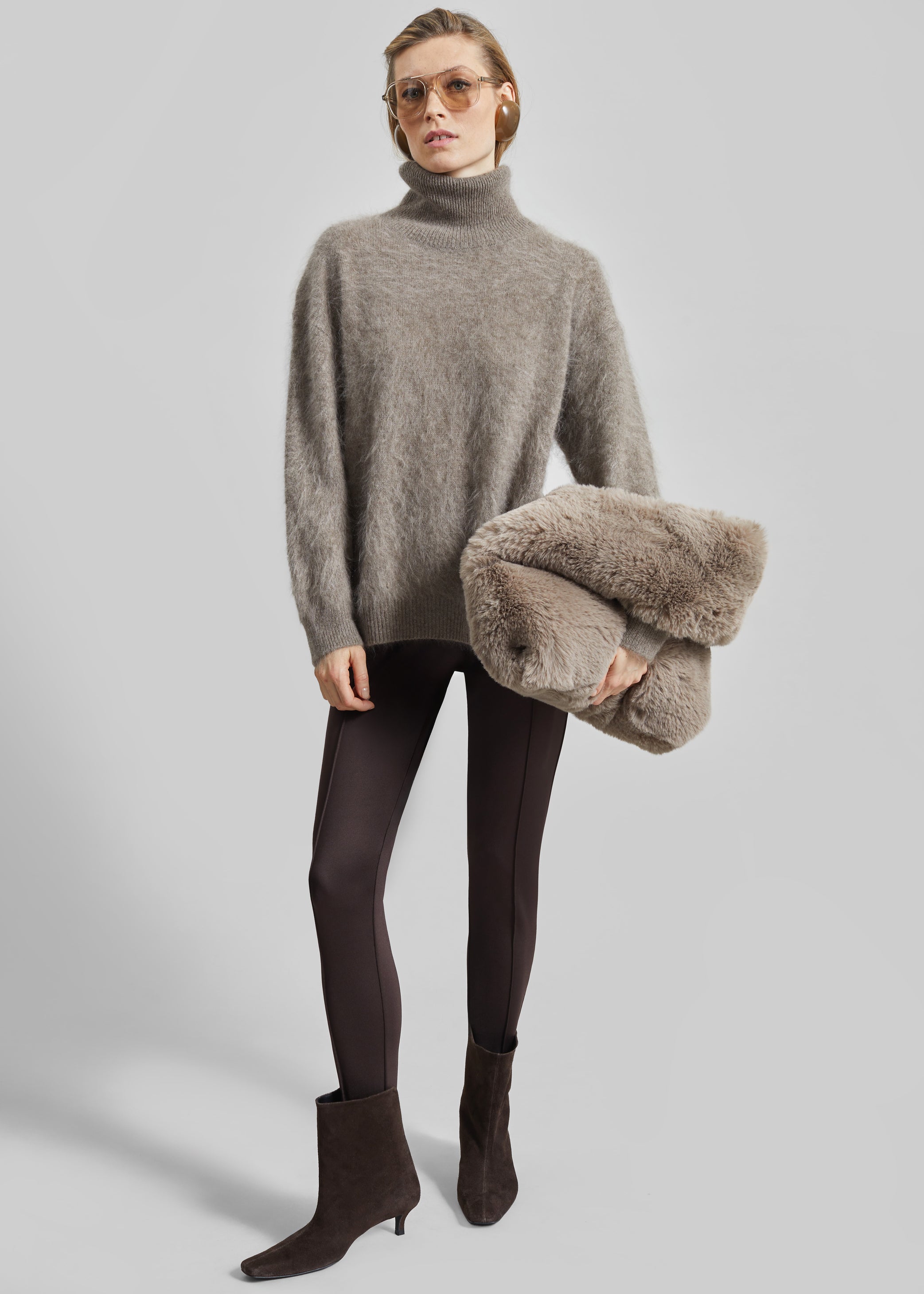 Shop the look image for Dolomia Faux Fur Bag - Light Taupe