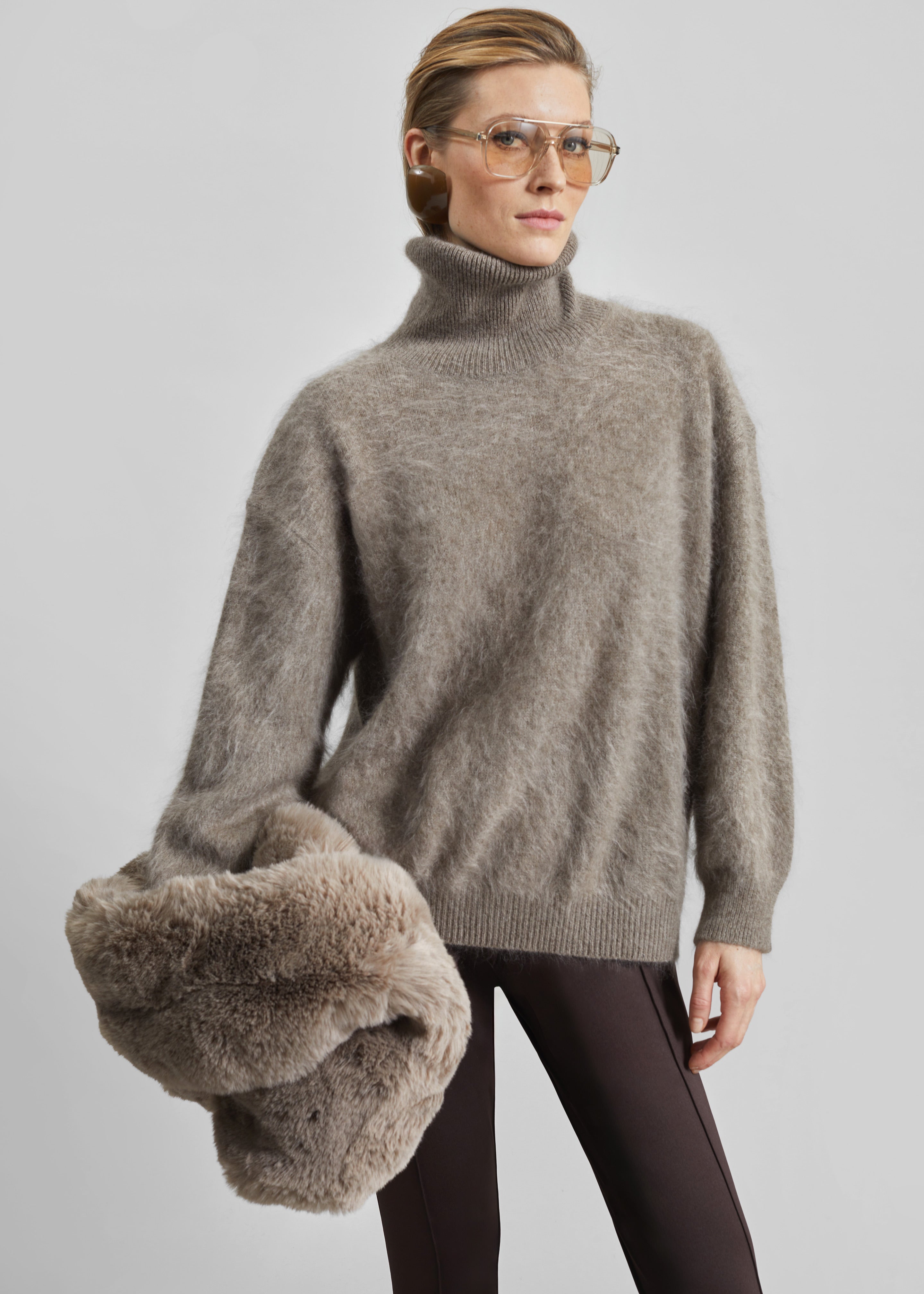 Dolomia Faux Fur Bag - Light Taupe – The Frankie Shop