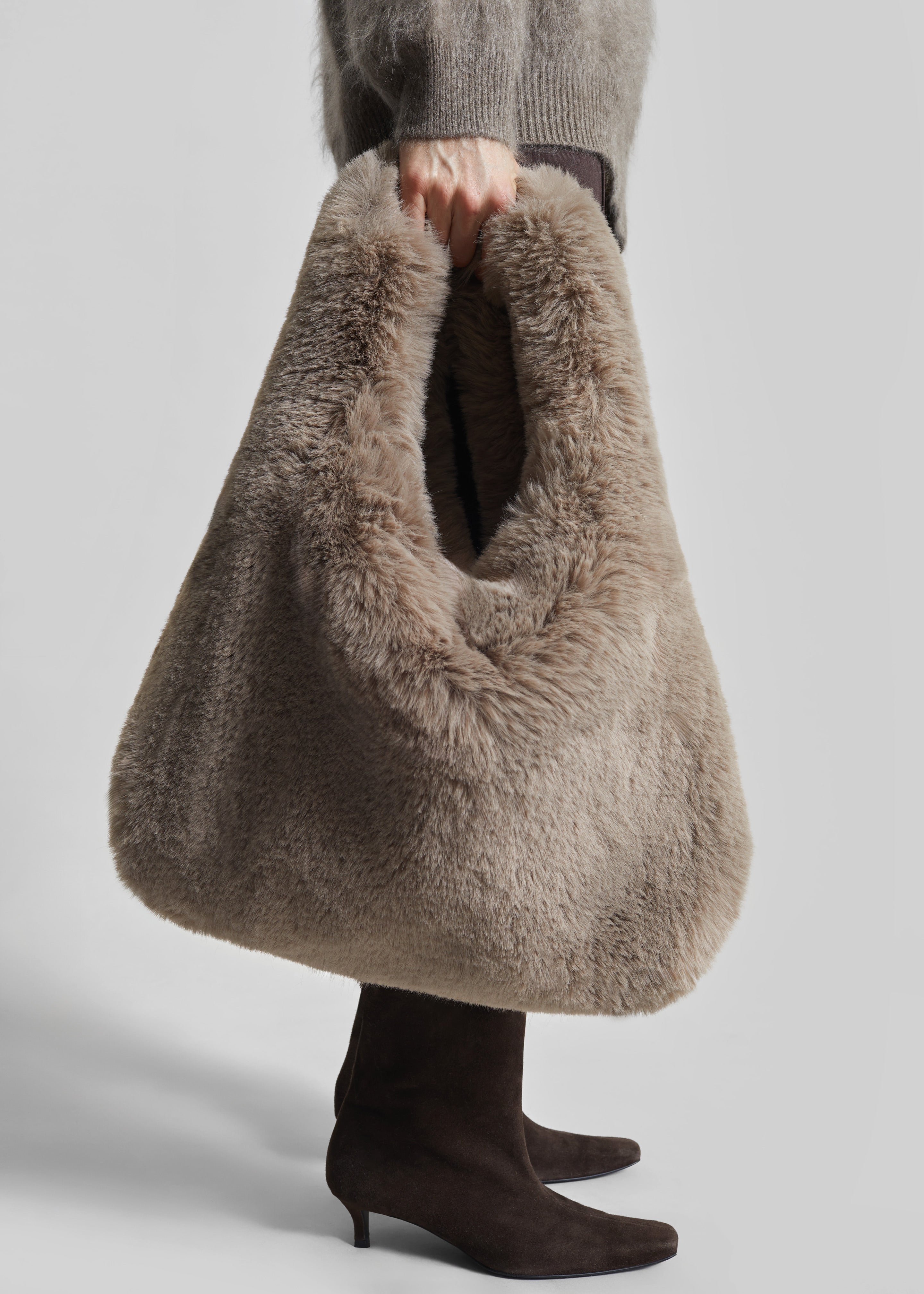 Dolomia Faux Fur Bag - Light Taupe – The Frankie Shop