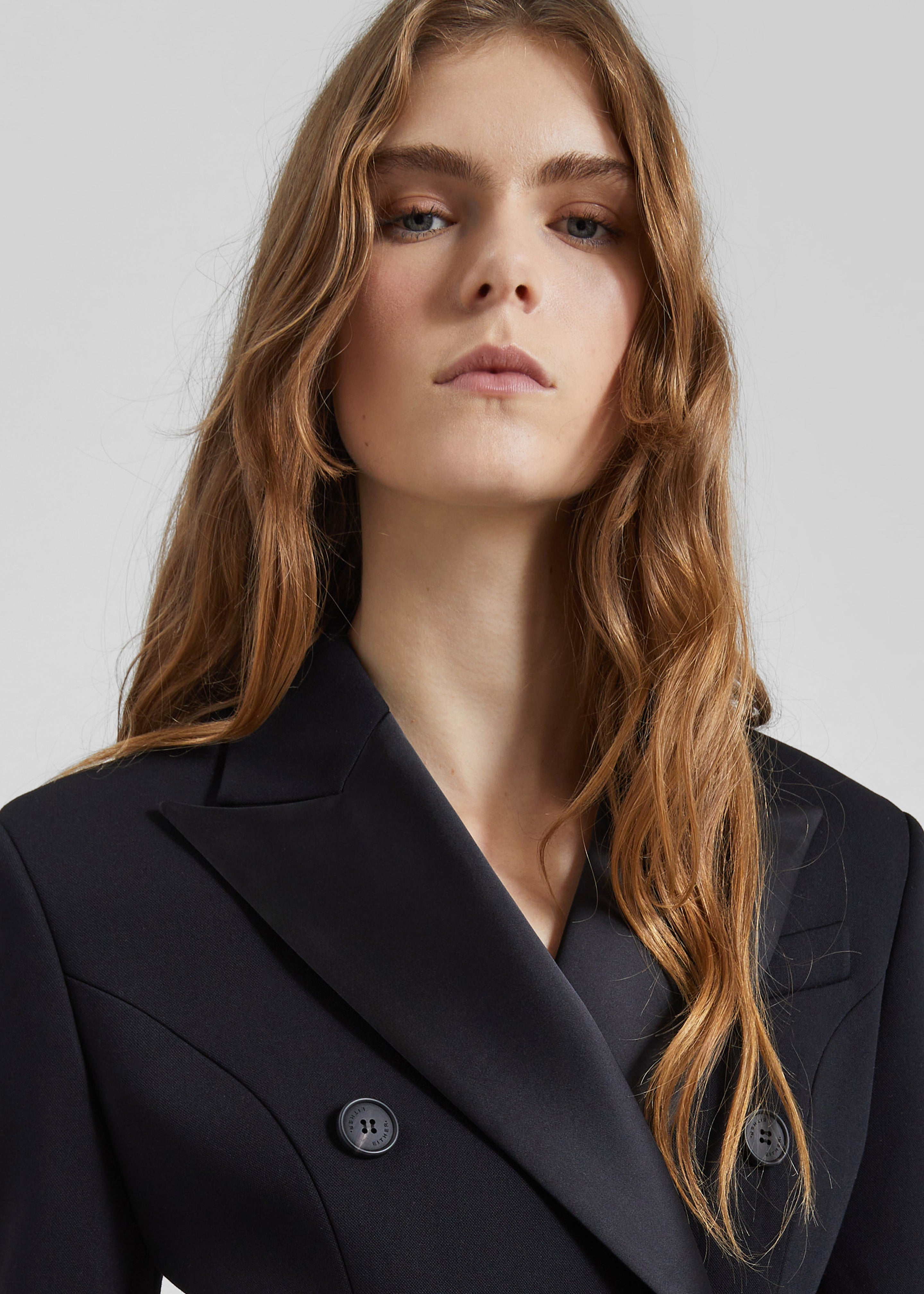 Dorotea Hourglass Smoking Blazer - Black - 3