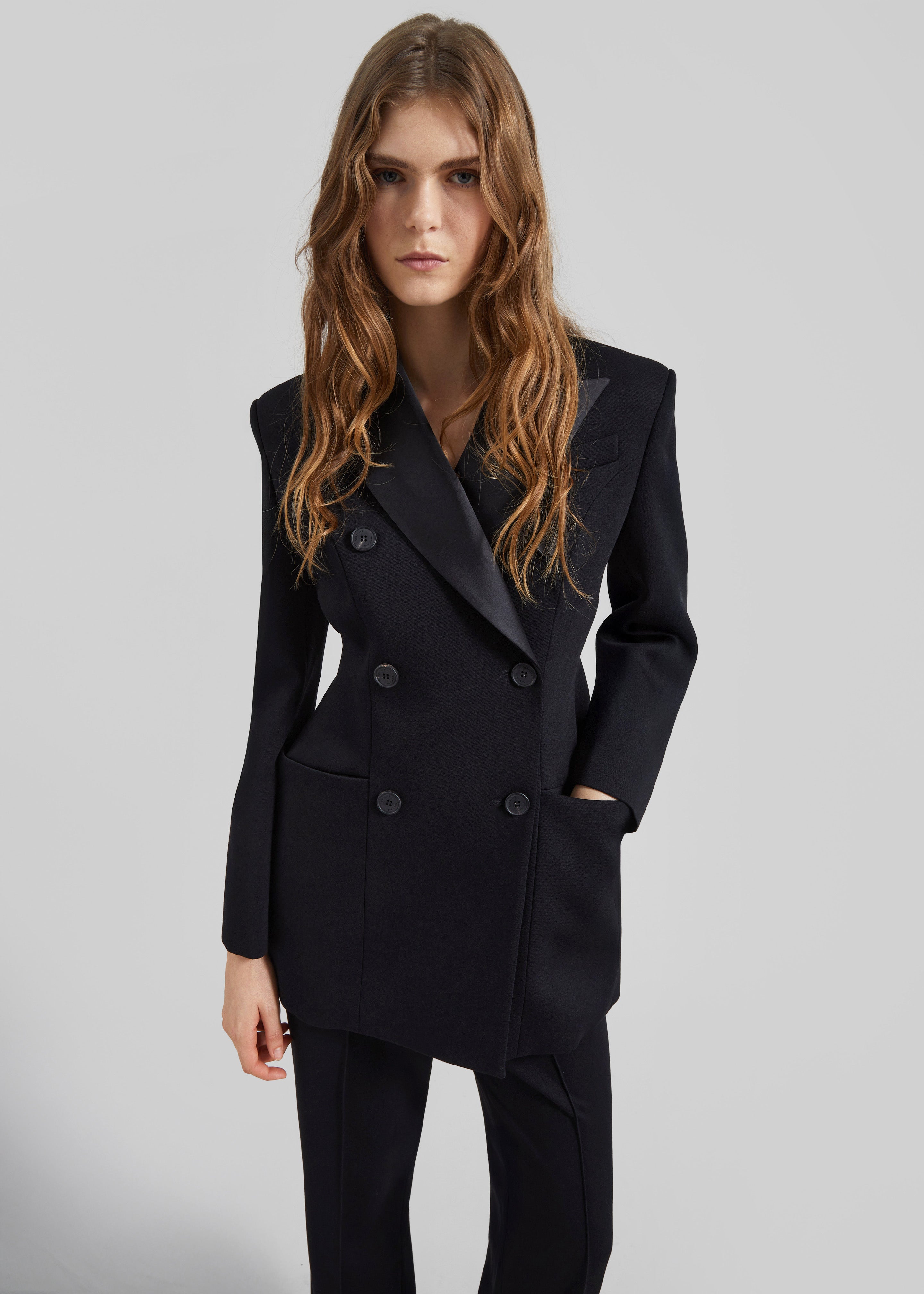 Dorotea Hourglass Smoking Blazer - Black – The Frankie Shop