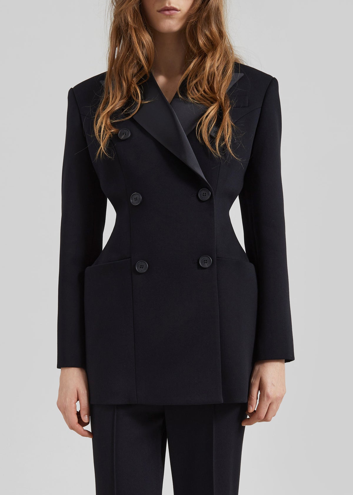 Dorotea Hourglass Smoking Blazer - Black - 4