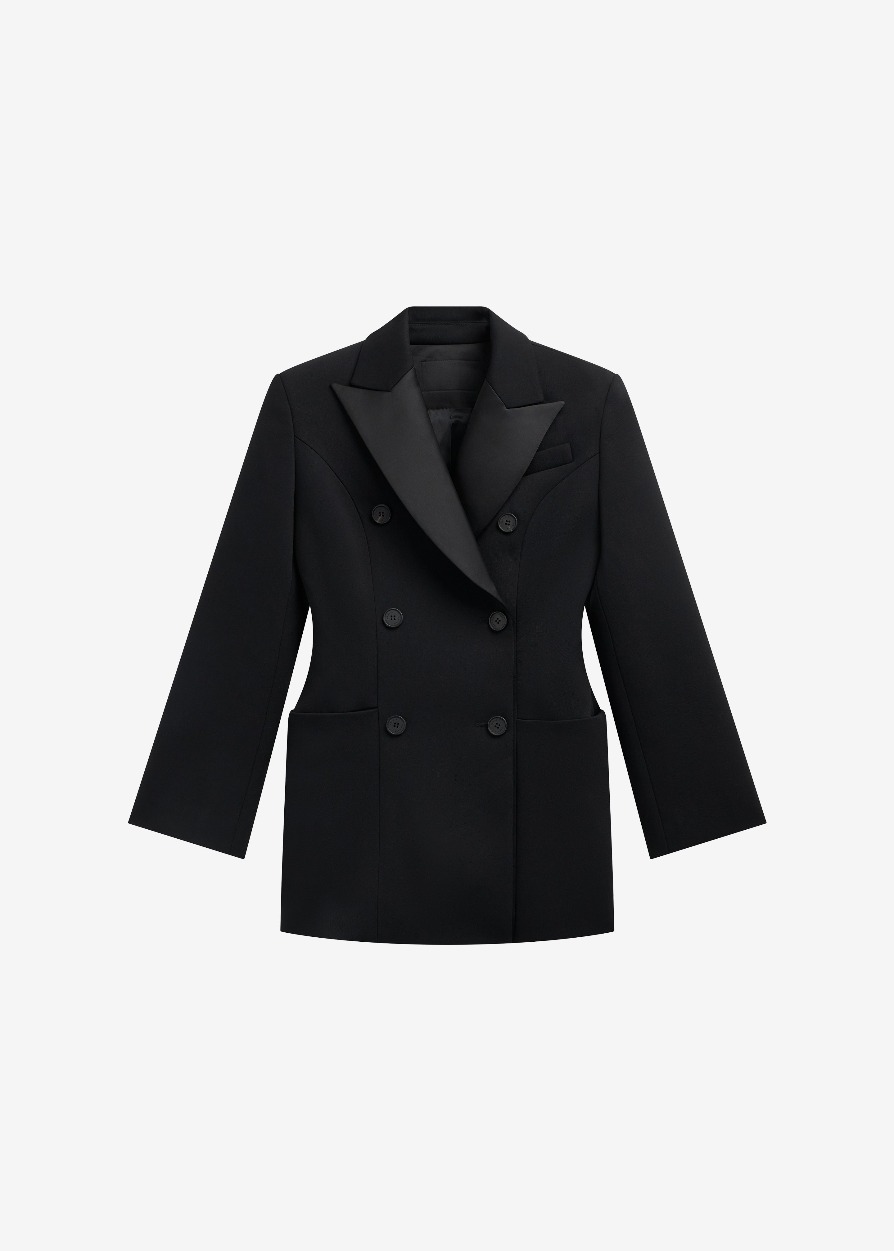 Dorotea Hourglass Smoking Blazer - Black - 8