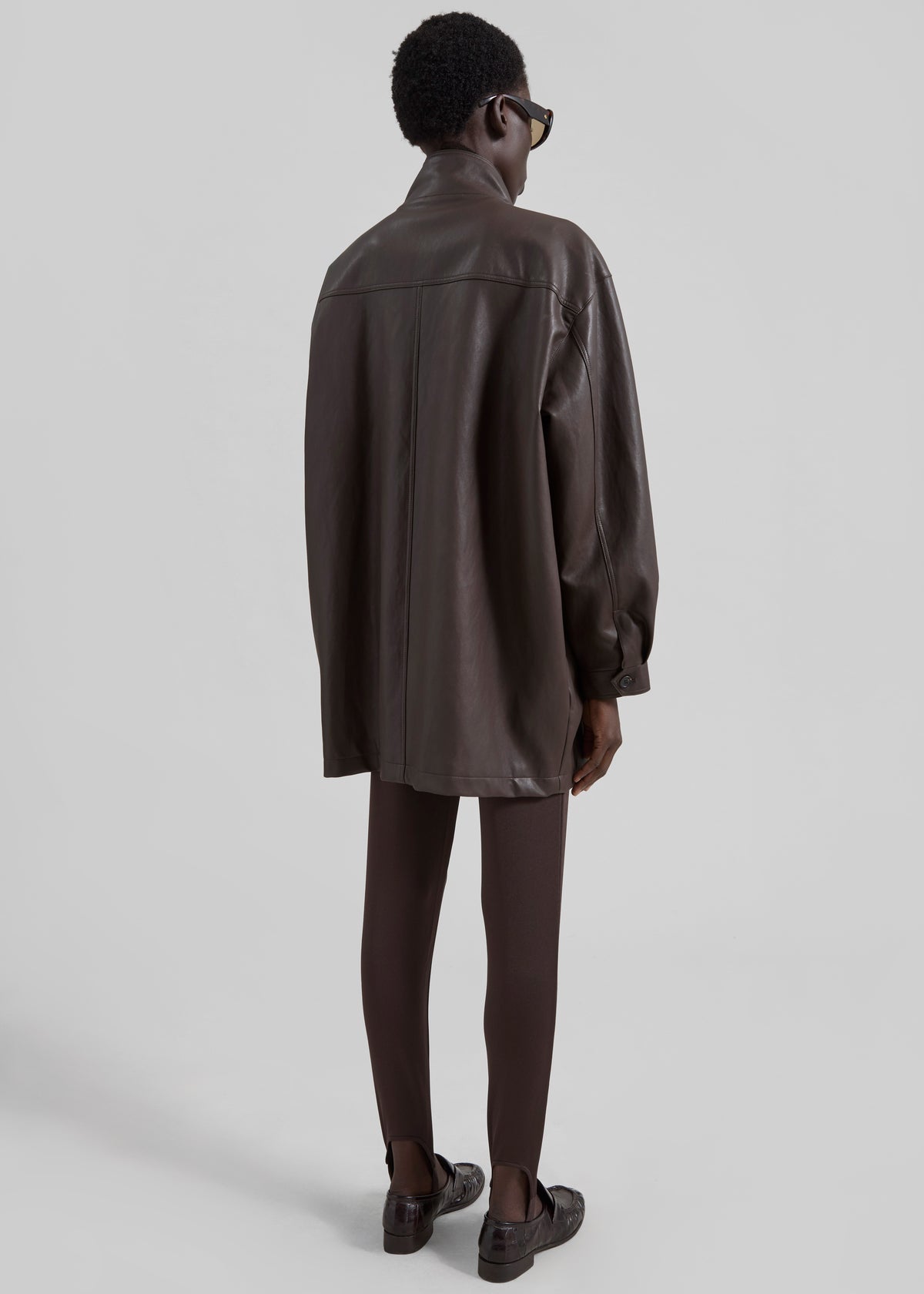 Douvrin Faux Leather Jacket - Brown - 7