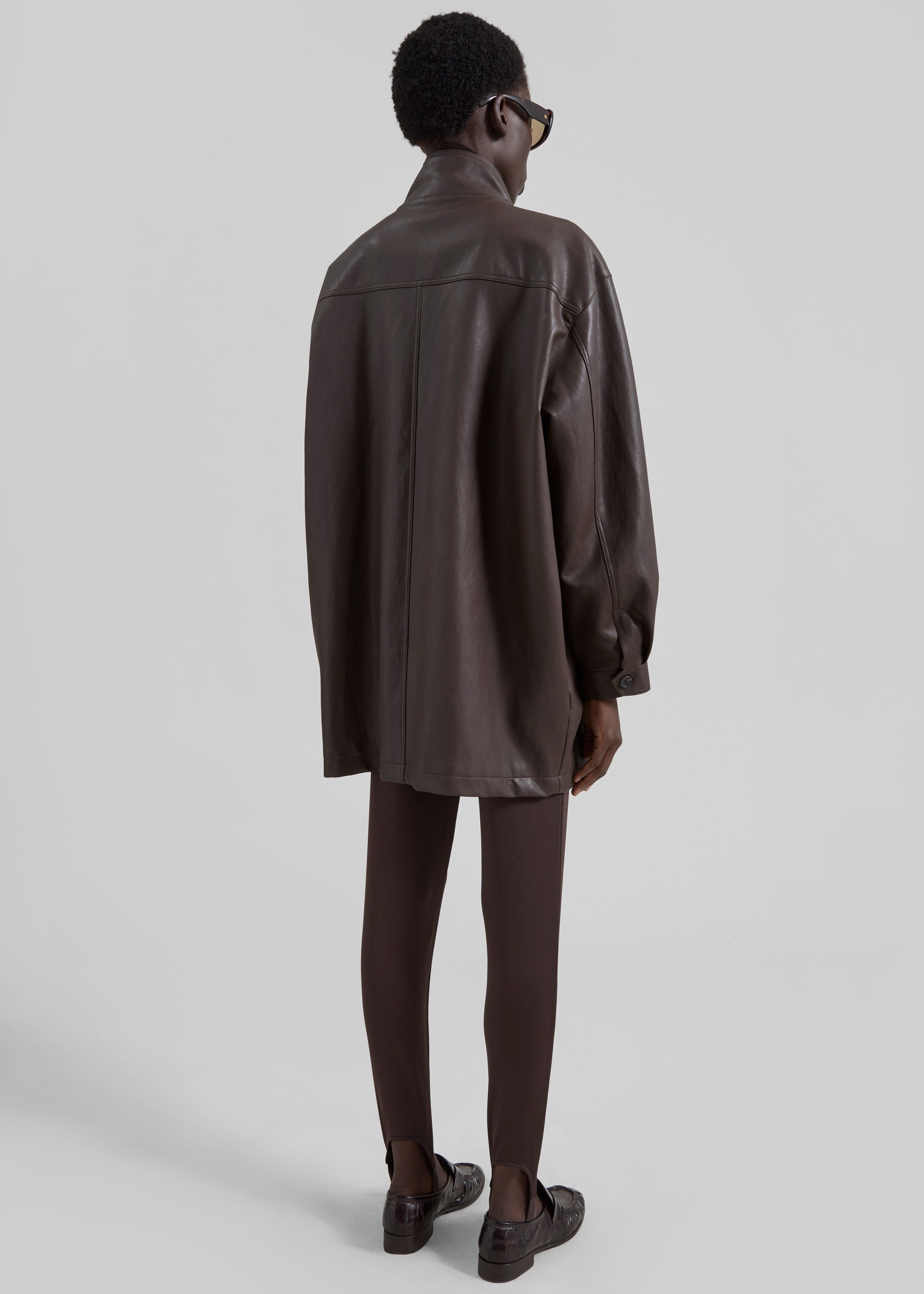 Douvrin Faux Leather Jacket - Brown - 7