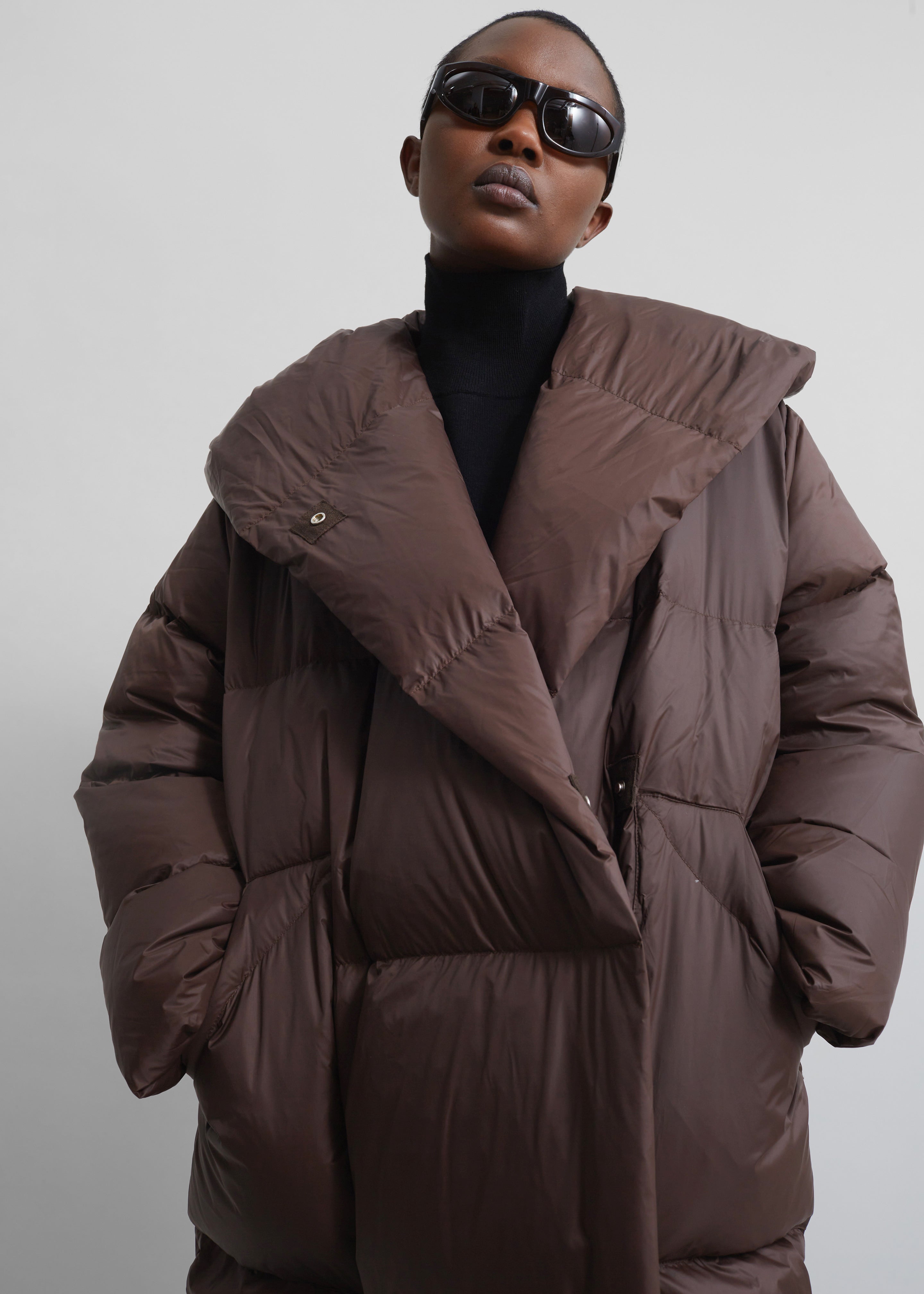 Long oversized padded online coat