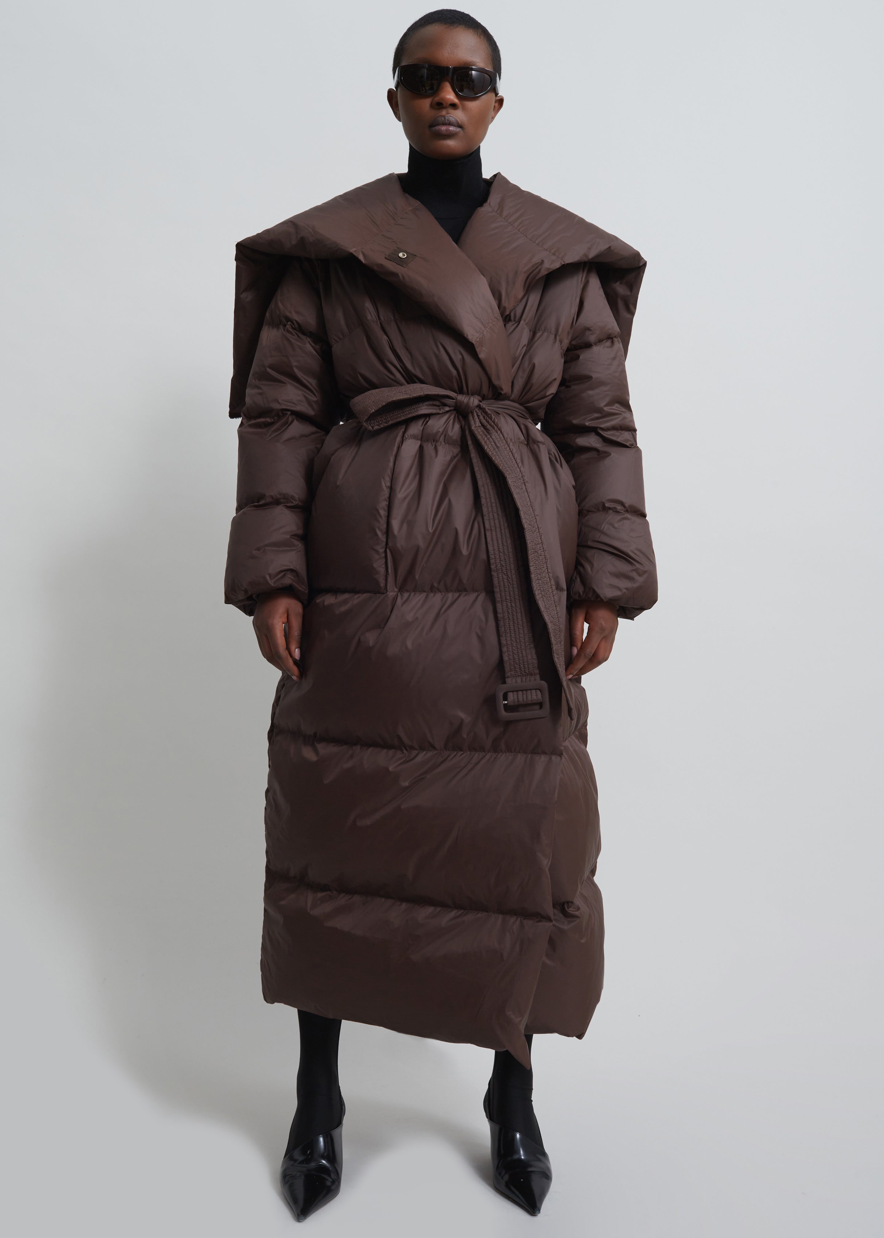 Floor length puffer outlet coat