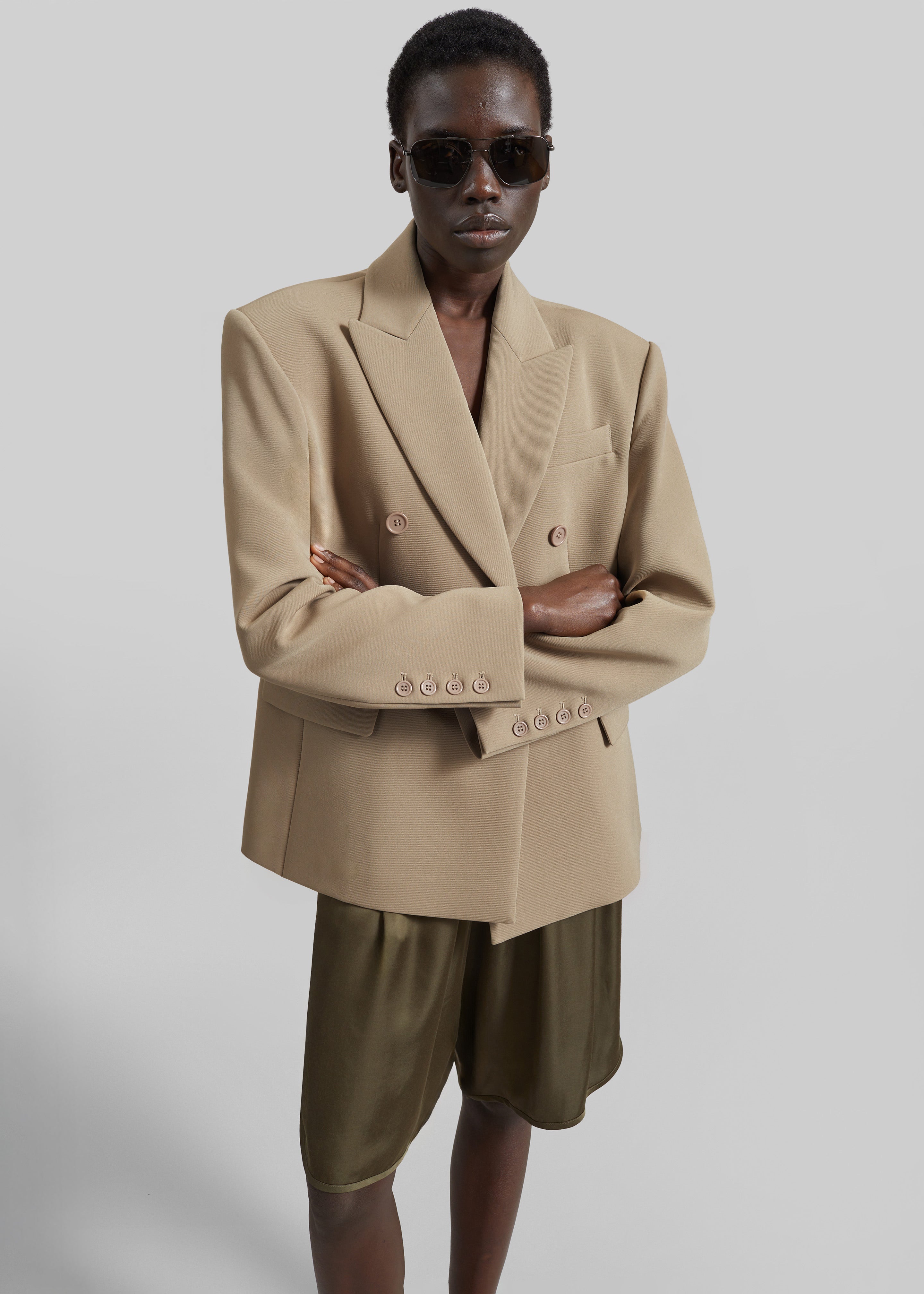 Doyer Cinched Blazer - Beige – The Frankie Shop