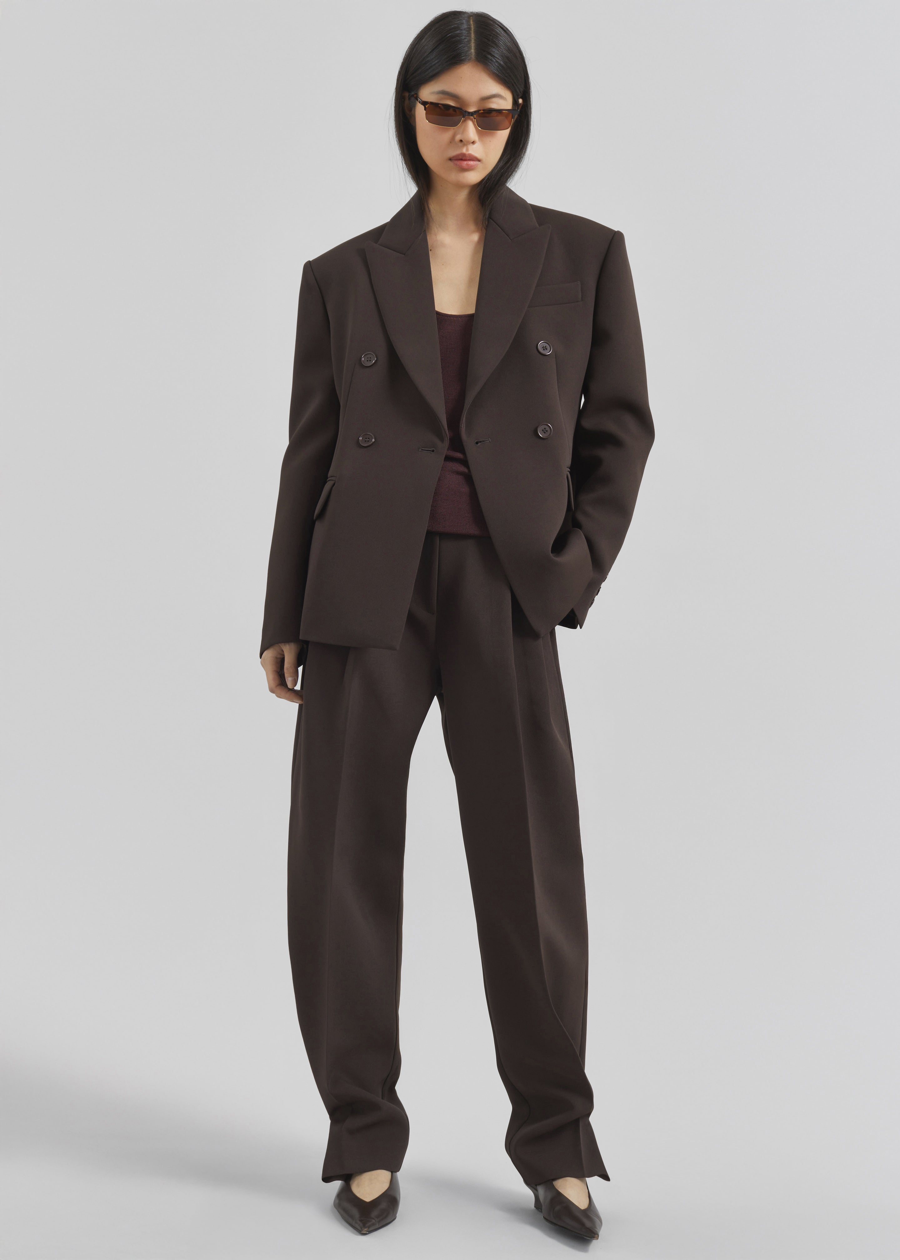 Doyer Cinched Blazer - Brown – The Frankie Shop