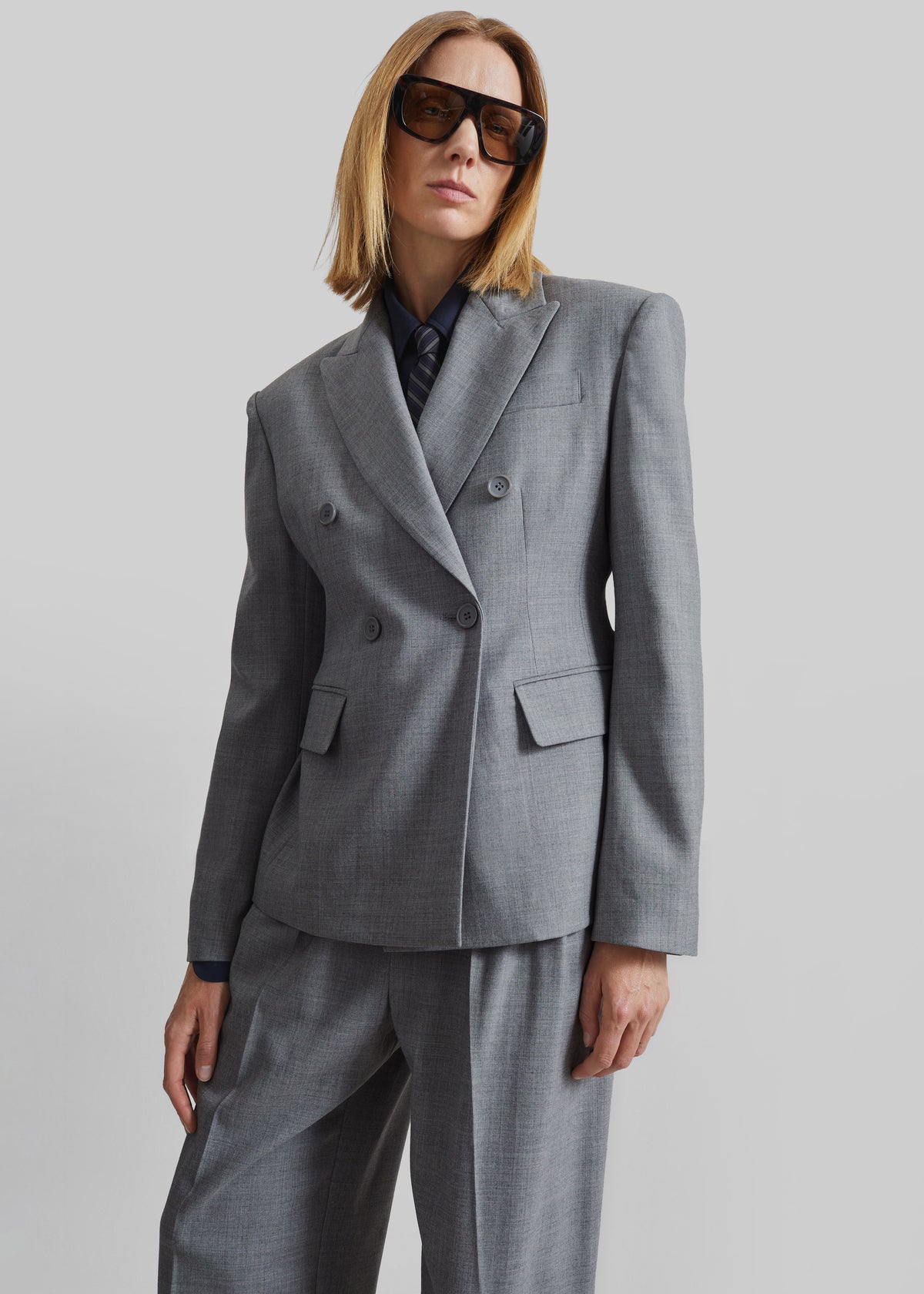 Doyer Cinched Blazer - Light Grey - 5