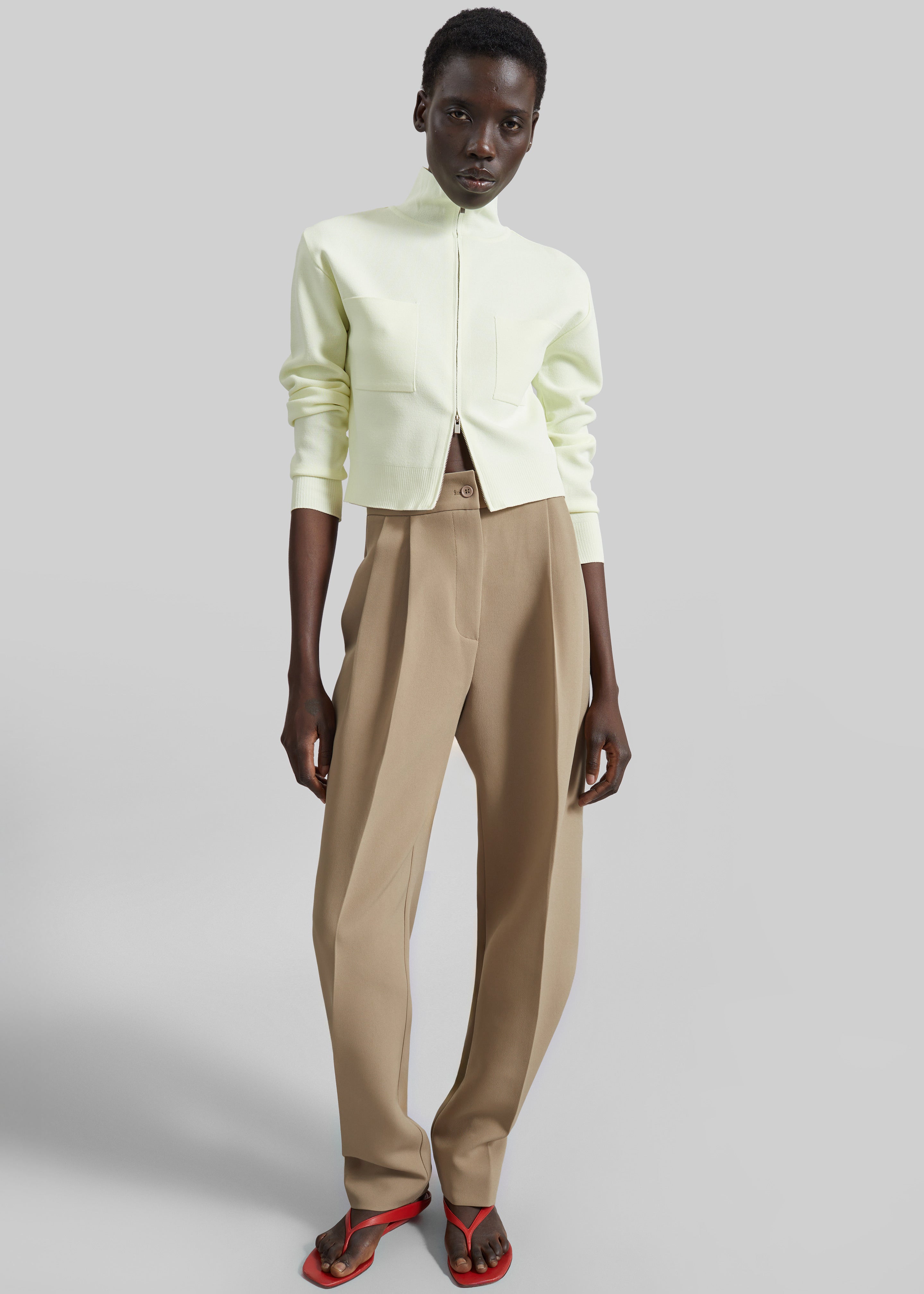 Doyer Pleated Trousers - Beige - M - The Frankie Shop