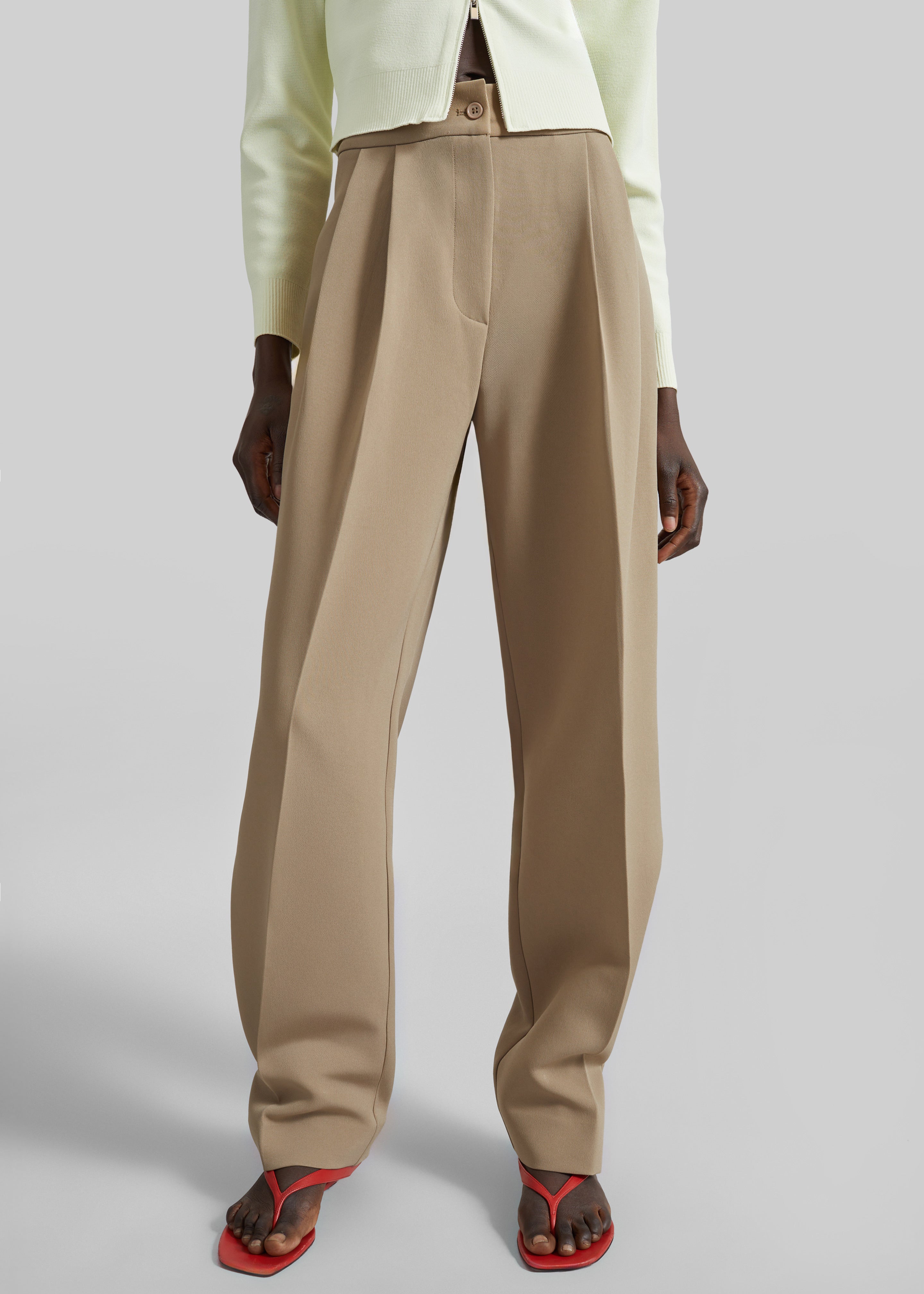 ドーメル　PLEATED TROUSERS (TYPE-2) Doyer Pleated Trousers - Beige – The Frankie Shop