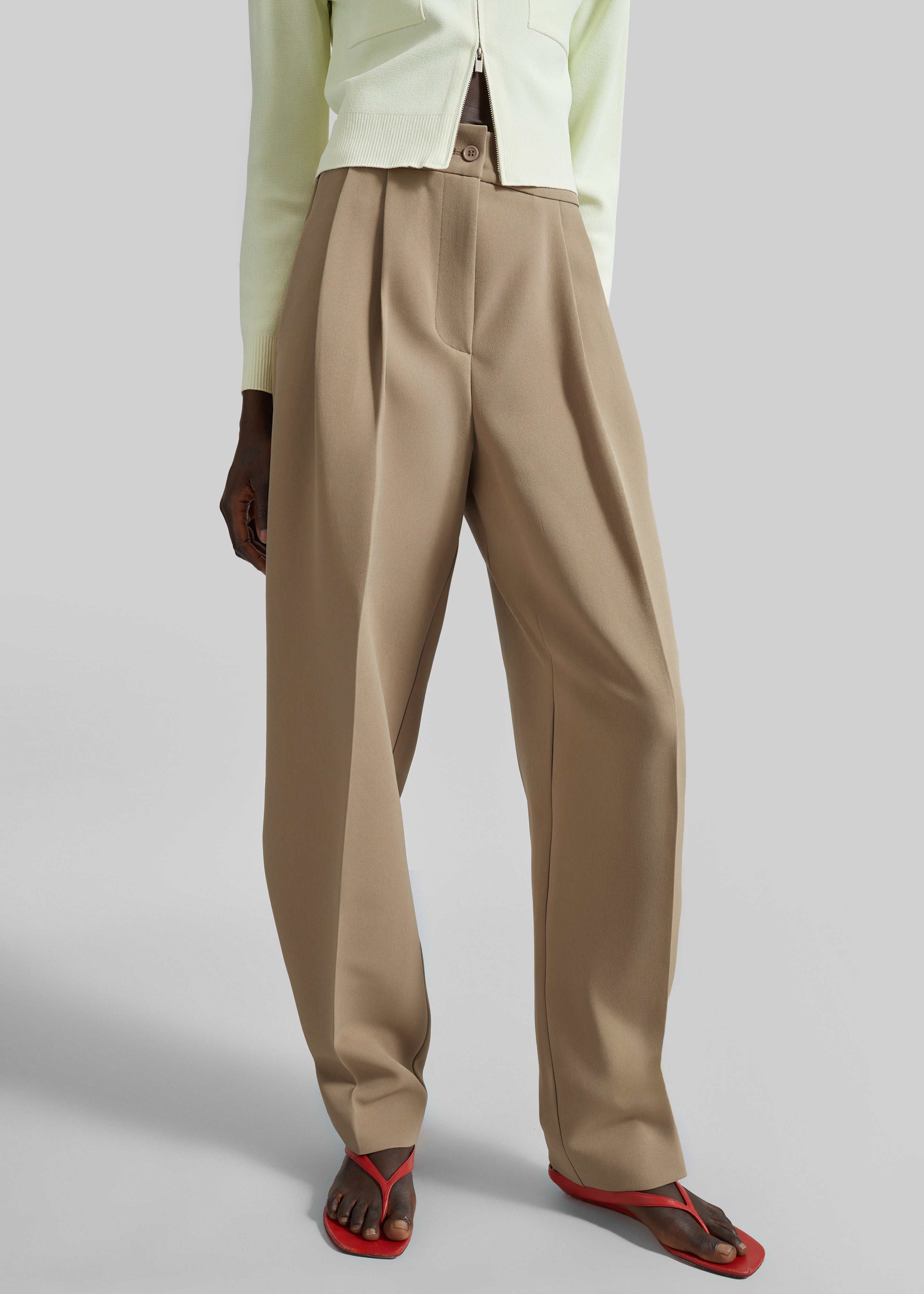 Doyer Pleated Trousers - Beige – The Frankie Shop