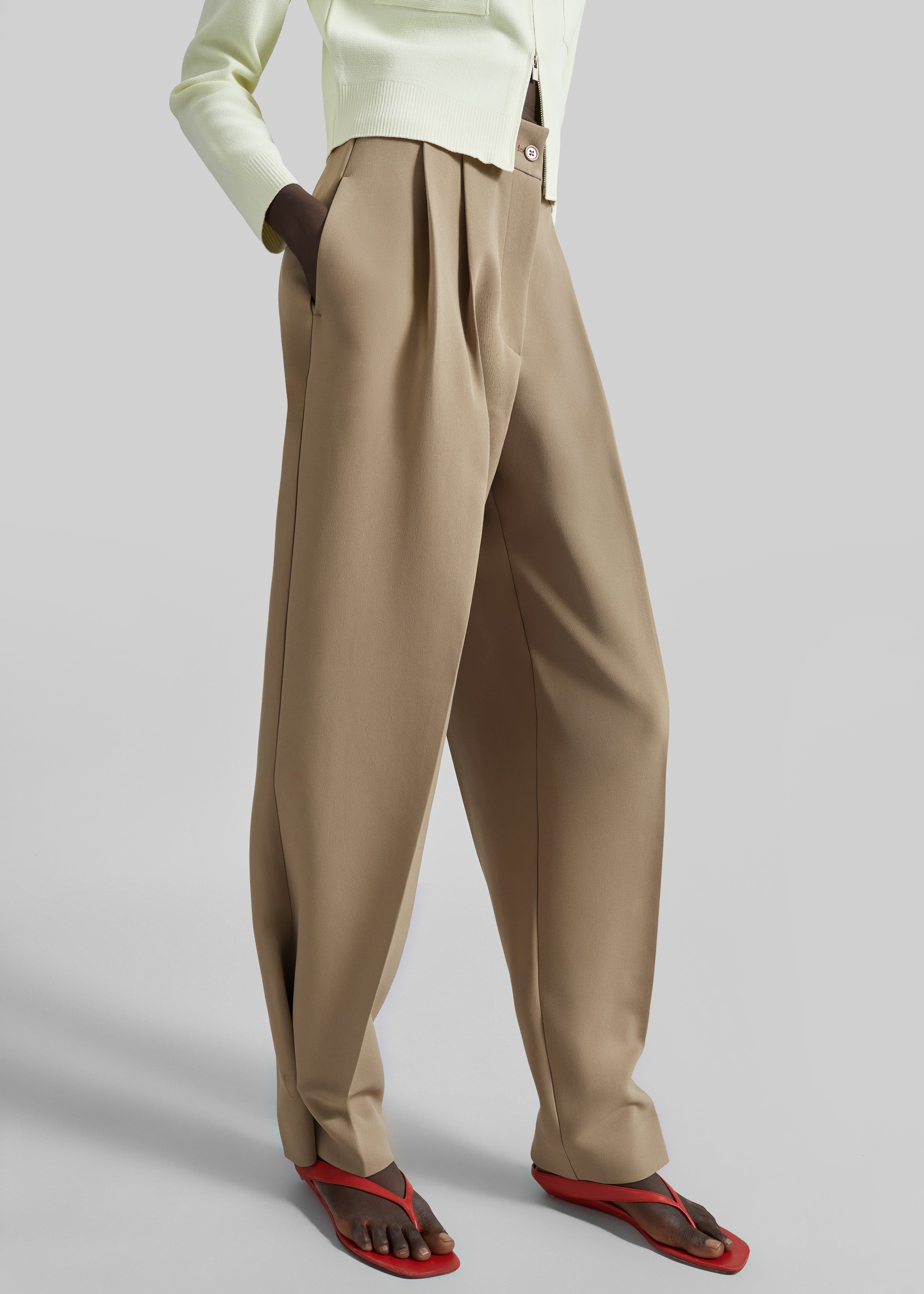 Doyer Pleated Trousers - Beige – The Frankie Shop Doyer Pleated Trousers - Beige – The Frankie Shop
