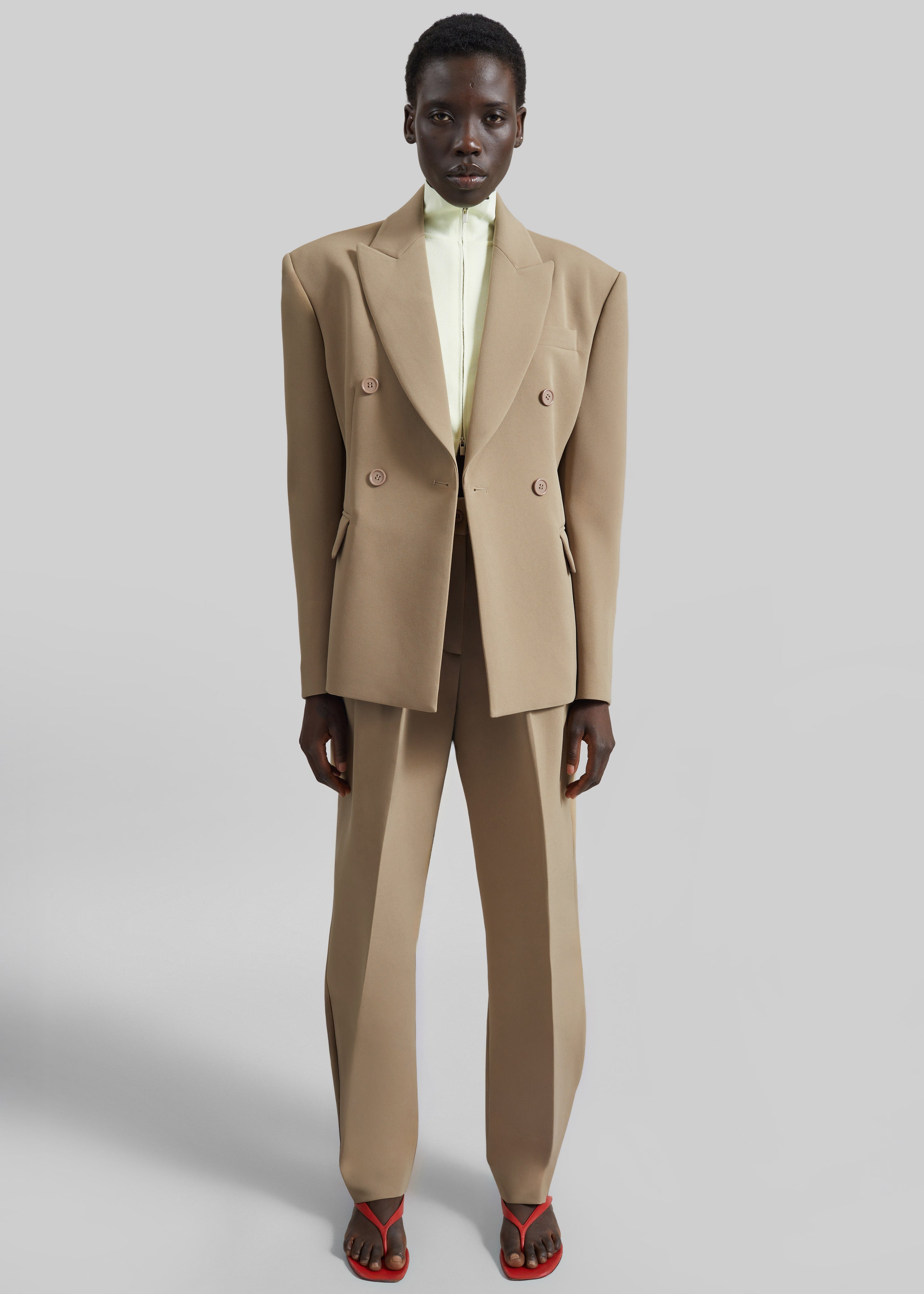 Doyer Pleated Trousers - Beige - 10