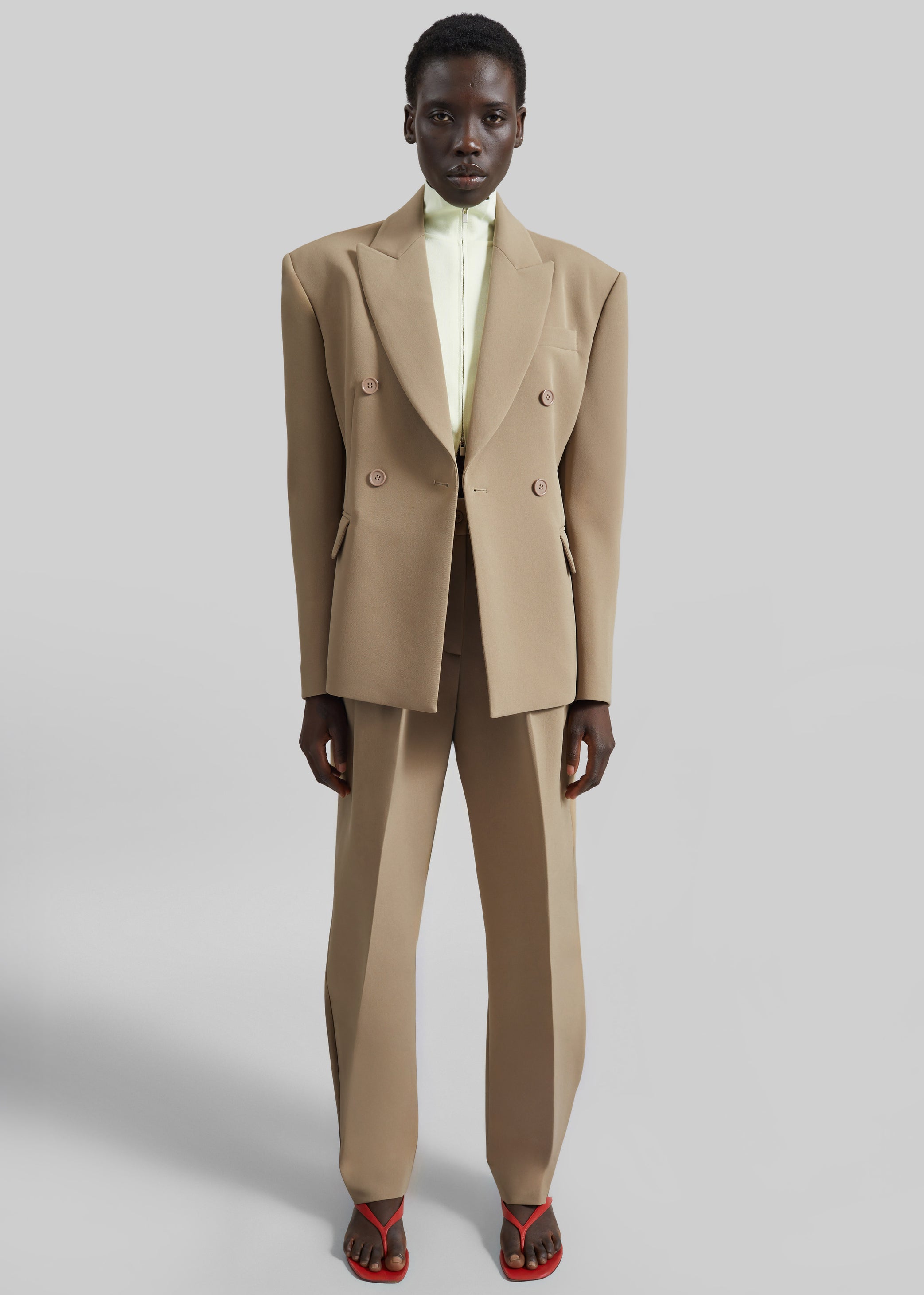 Shop the look image for Doyer Pleated Trousers - Beige