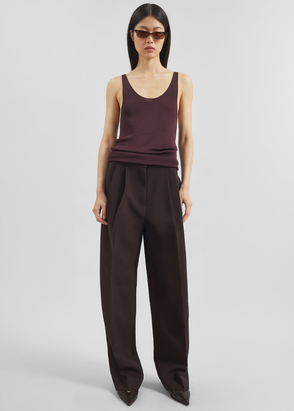 Doyer Pleated Trousers - Brown - 7
