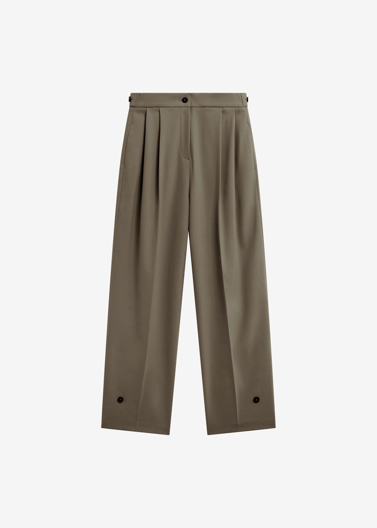 Doyer Pleated Trousers - Moss Green - 8